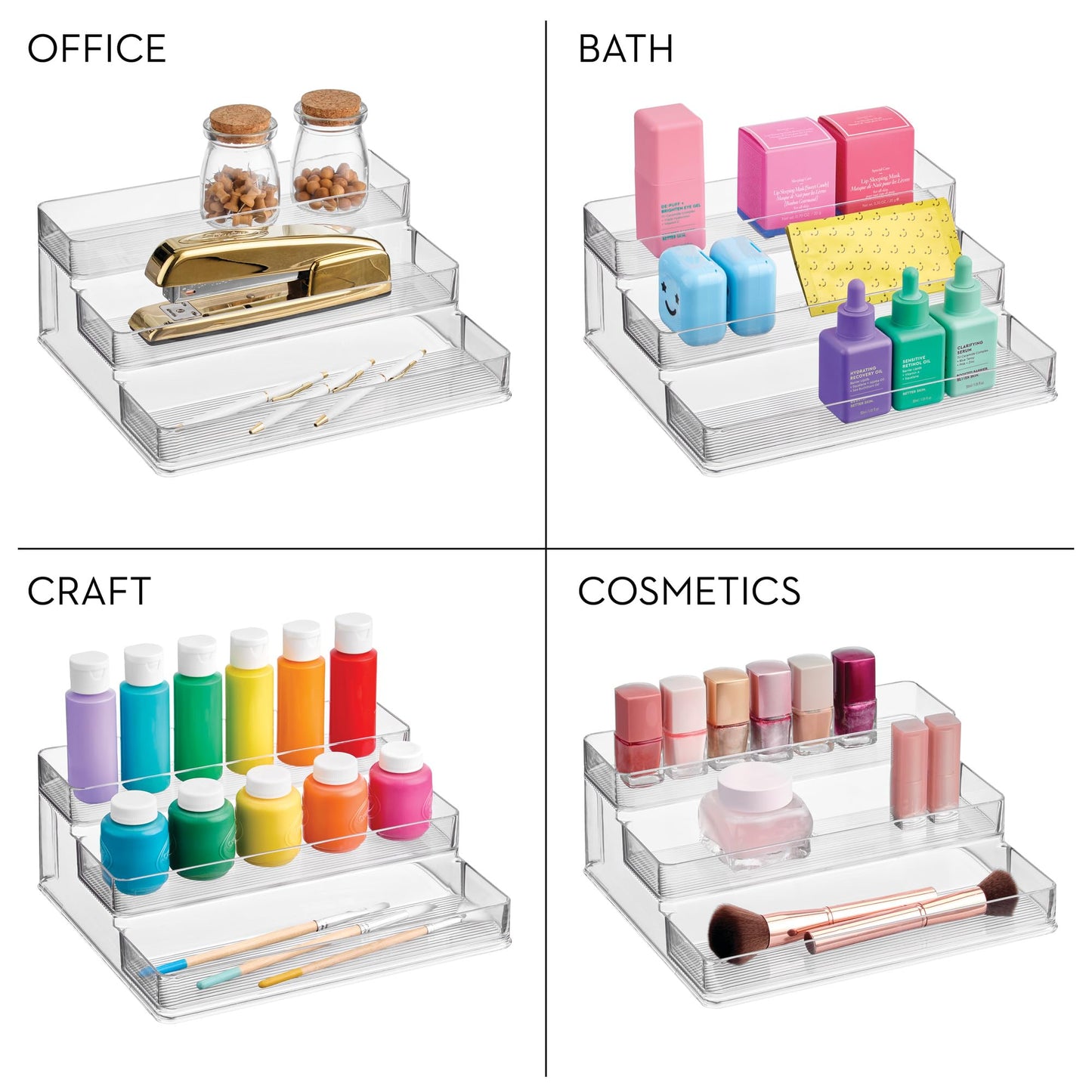 iDesign Nail Polish Organizer, 3-Tier Clear Display Stand
