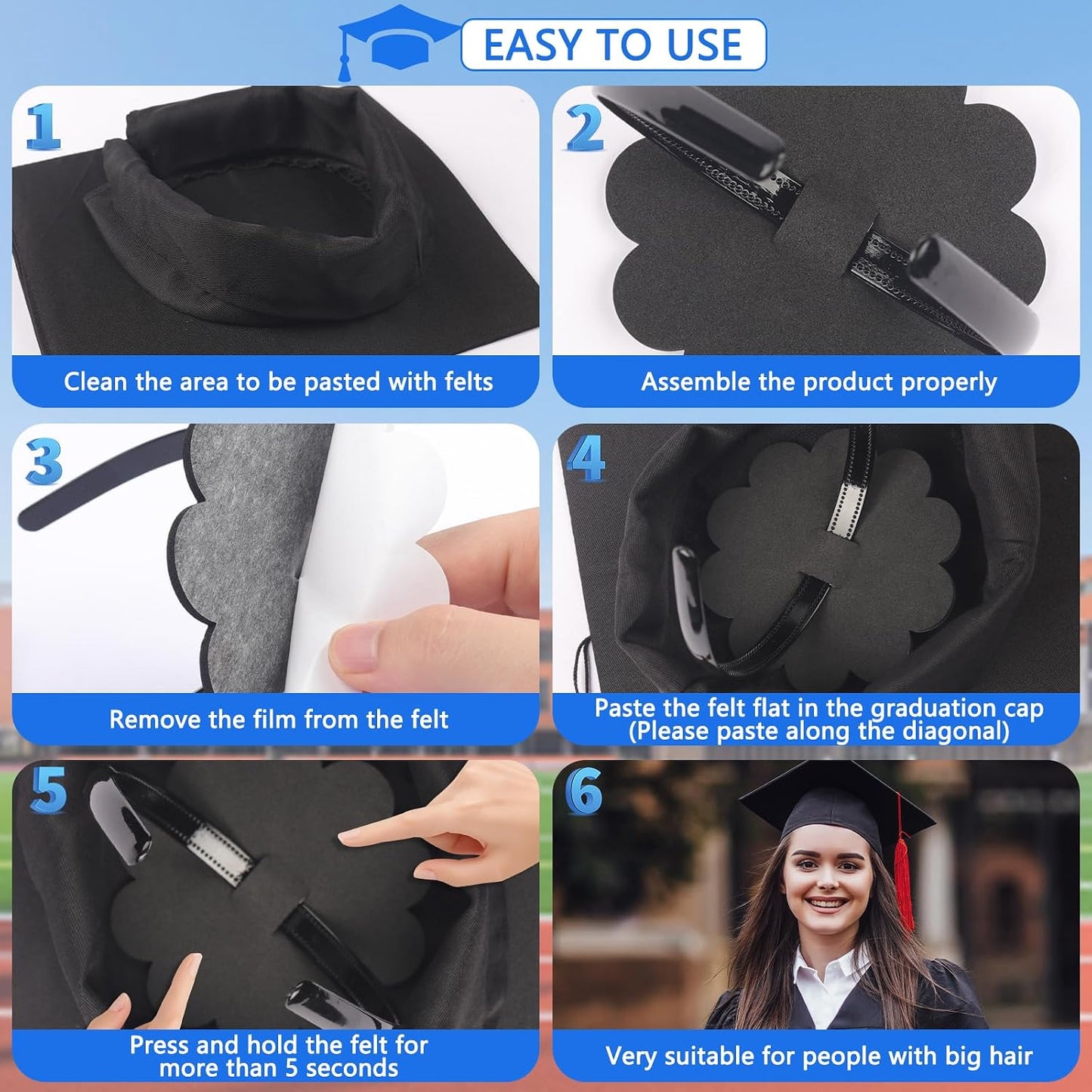 Graduation Cap Headband - Soft Elastic Anti-Slip Band for Men & Women | Perfect Graduation Gift & Ceremony Accessory