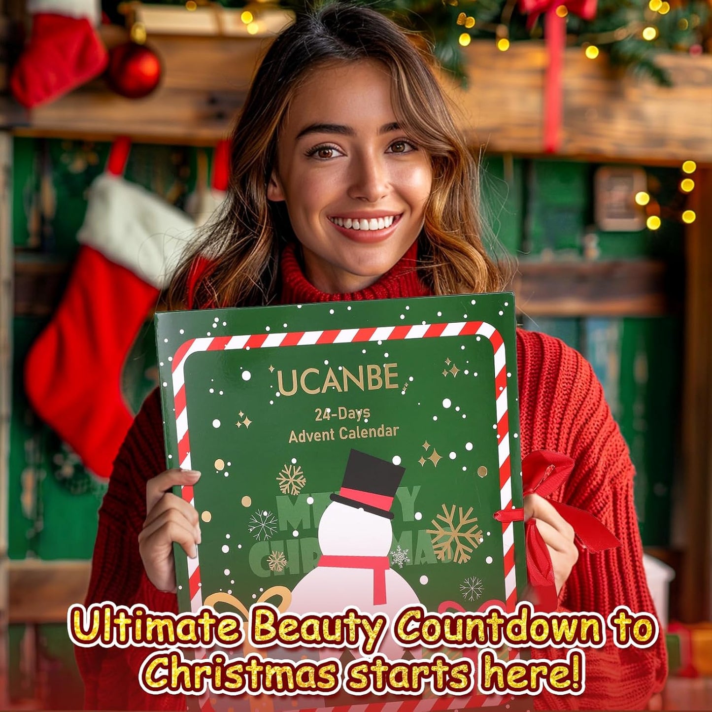 UCANBE Makeup Advent Calendar 2025 - 24-Piece Holiday Gift Set for Women & Teens | Beauty Surprises Countdown