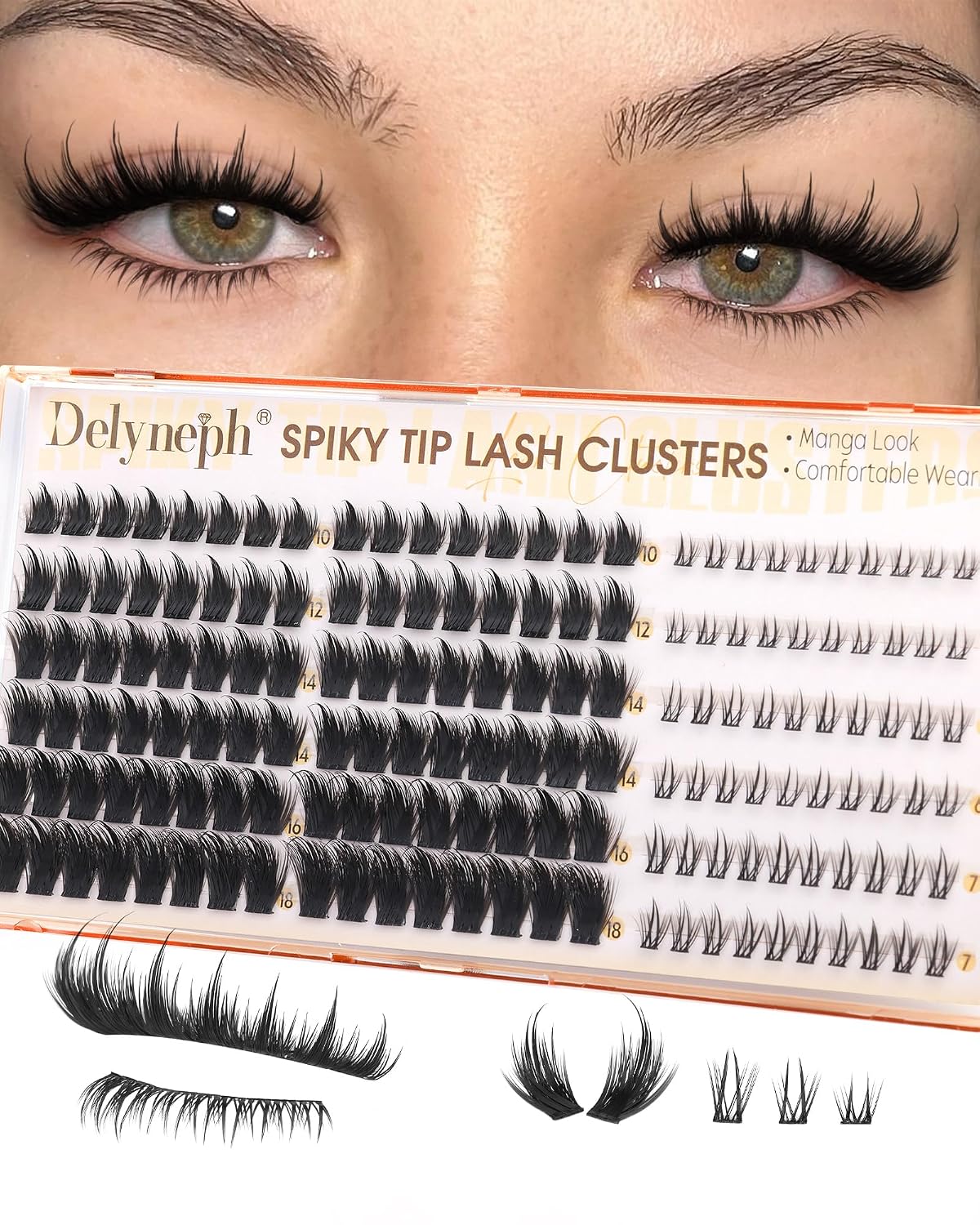 Eyelash Glue - Waterproof Bond & Seal for Lash Clusters | Long-Lasting 72H Adhesive, Latex-Free (5ml+5ml)