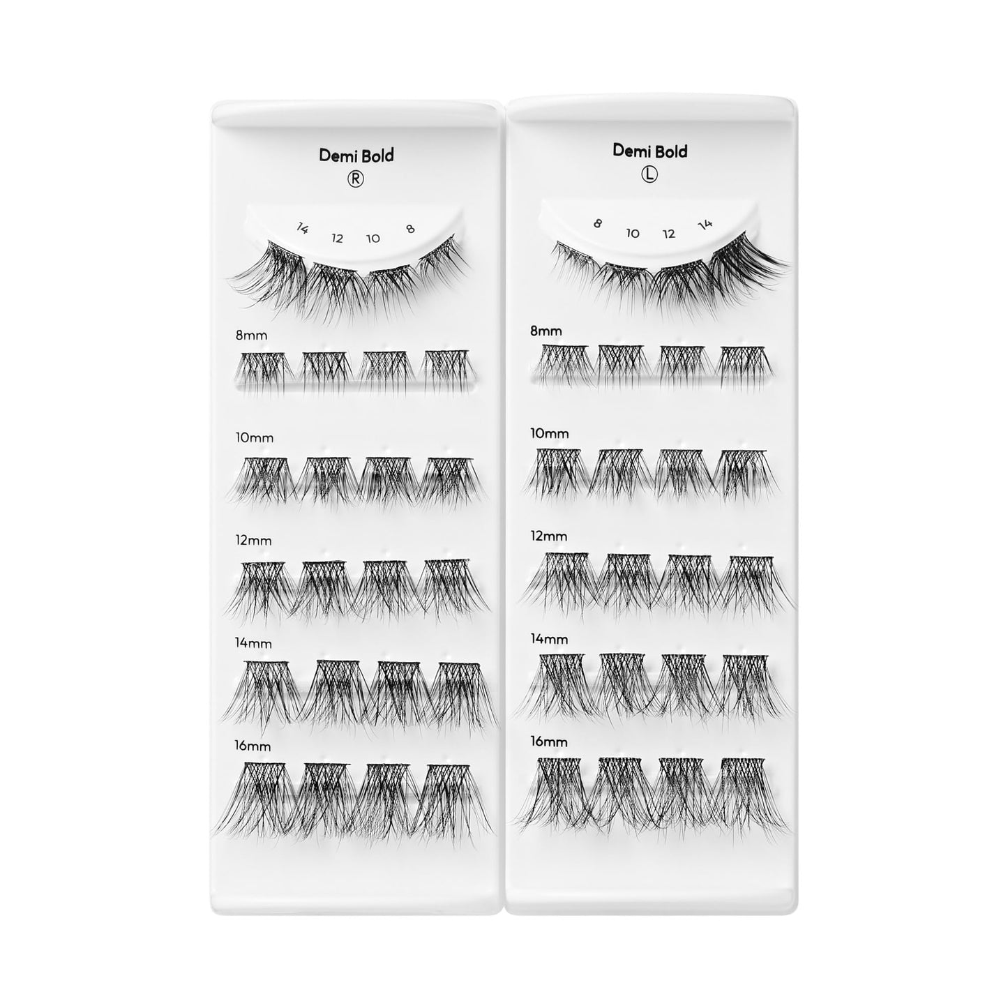 Kiss Impress False Eyelashes, Lash Clusters, Long Lasting, 'Demi Bold', 8mm-16mm, Includes 48 Pre-Glued Clusters, Contact Lens Friendly, Easy to Apply, Reusable Strip Lashes