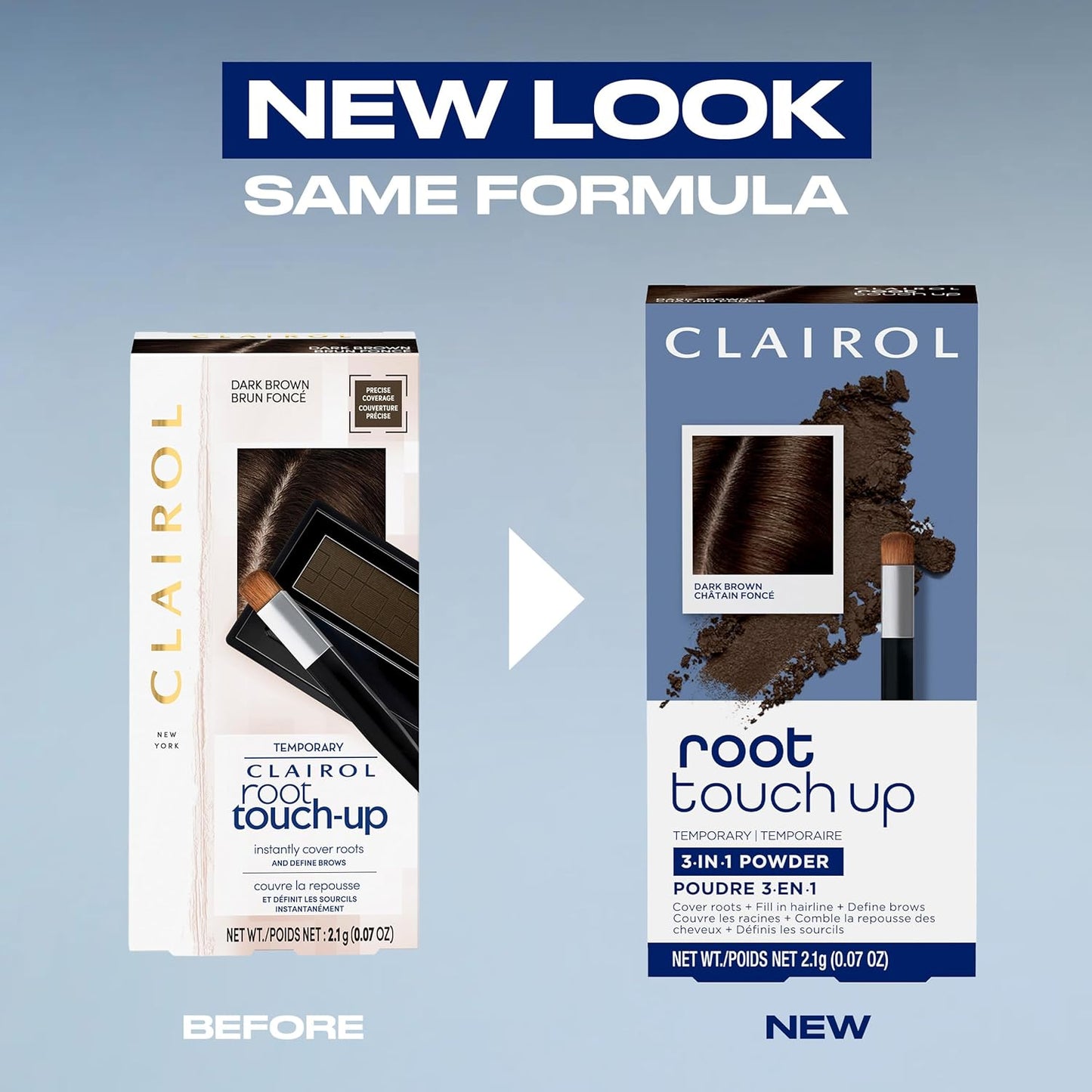 Clairol Root Touch-Up Powder - Black Hair Color | Ammonia Free | Compact with Mirror & Brush | Instant Root Coverage