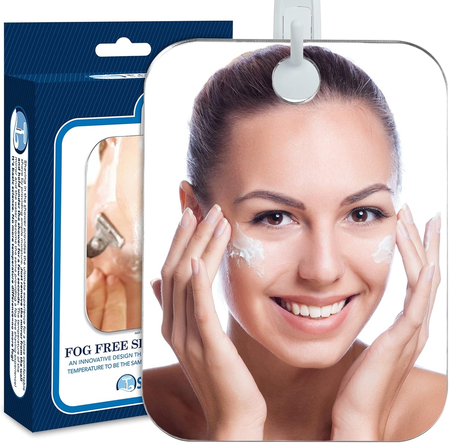 Deluxe Anti-Fog Shaving Mirror - Fogless Bathroom Shower Mirror with Handheld Option | Includes Removable Adhesive Hook
