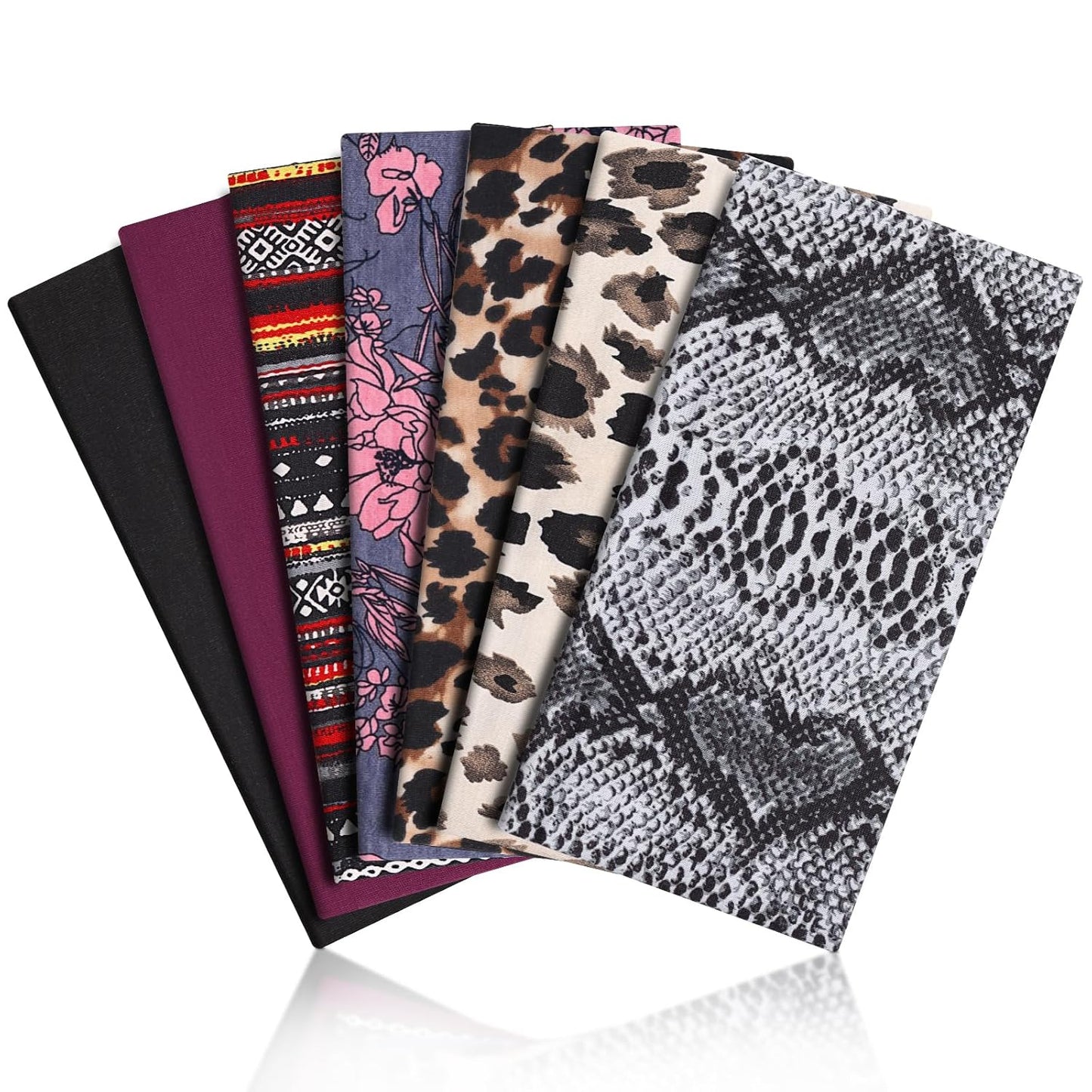Wide Cloth Headbands for Women - 7PCS Soft & Stretchy Hair Bands for Workout, Yoga & Daily Wear