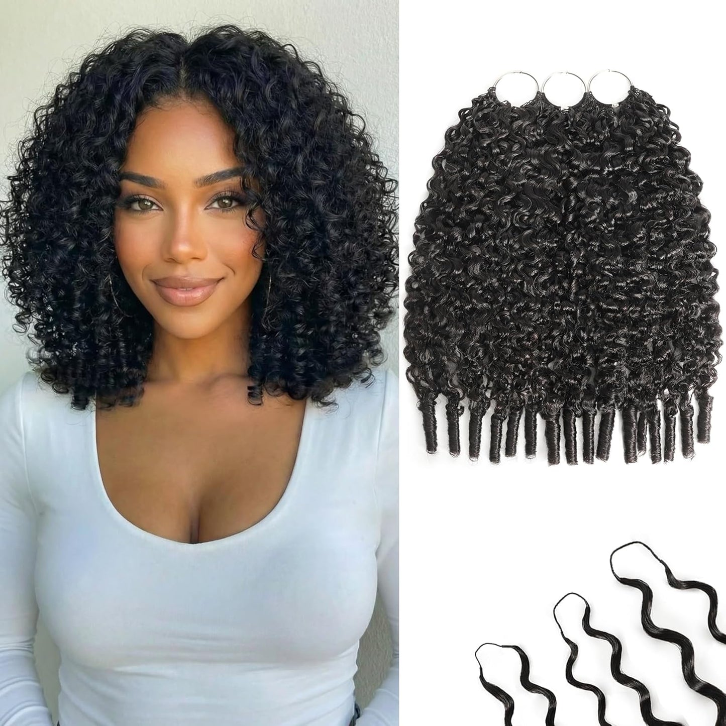 Honey Blonde Burmese Curly Crochet Hair Extensions - 14 Inch, 240g, Reusable, Lightweight, Miracle Knots