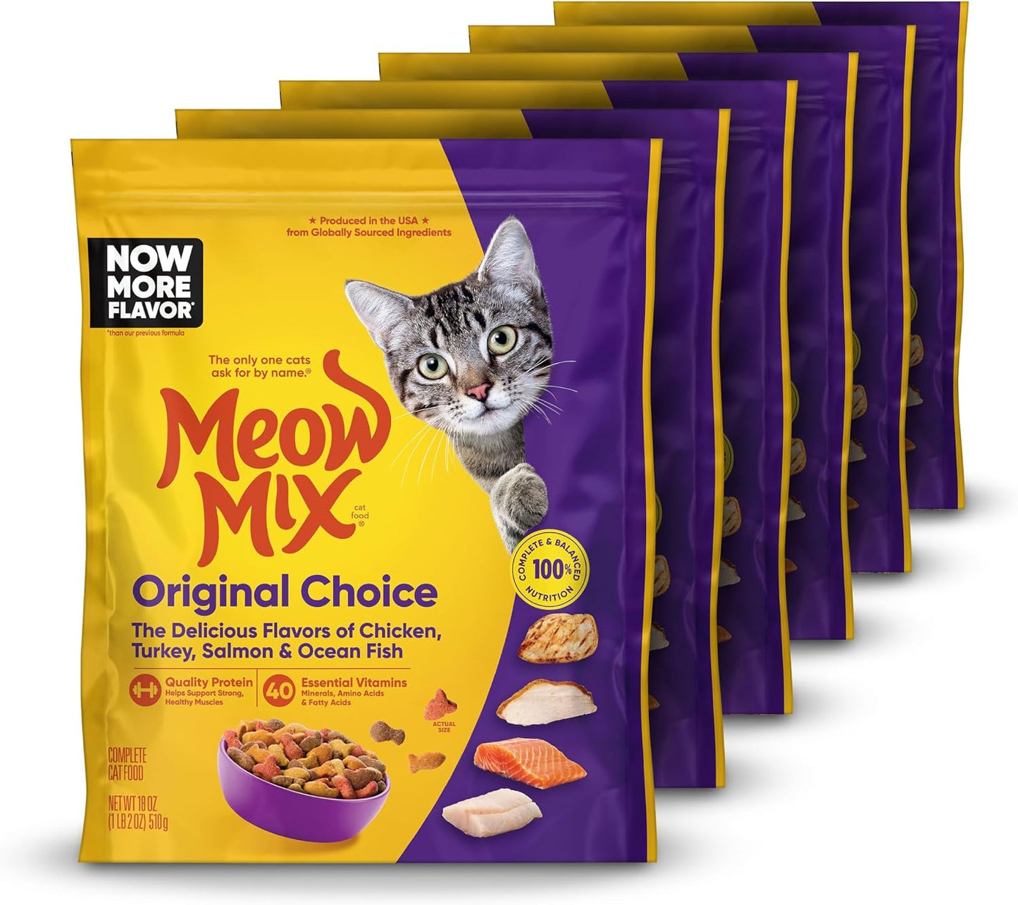Original Choice Dry Cat Food - Meow Mix | 6.3 lb Bag for Healthy Cats