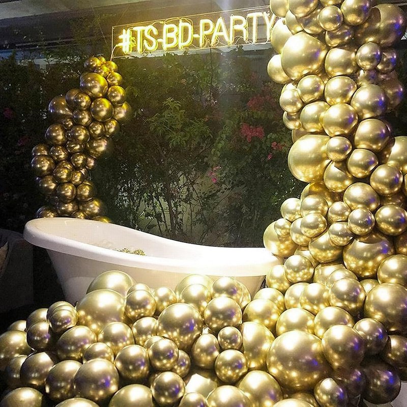 Gold Latex Helium Balloons - 50pcs 12 Inch for Birthday, Wedding, Baby Shower & More | Elegant Gold Party Decorations