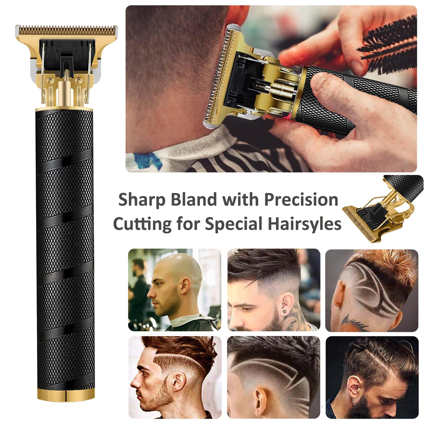 Keposon Cordless Hair Clipper, Beard Trimmer for Men, Rechargeable T-Blade Grooming Kit with Makeup Pouch for Home & Travel Gifts for Men