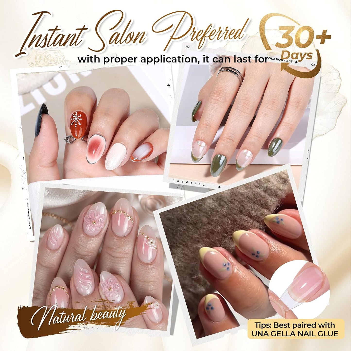 Short Oval Almond Fake Nails - 504pcs Press-On Gel Nail Tips for Home DIY & Salon | 12 Sizes Available