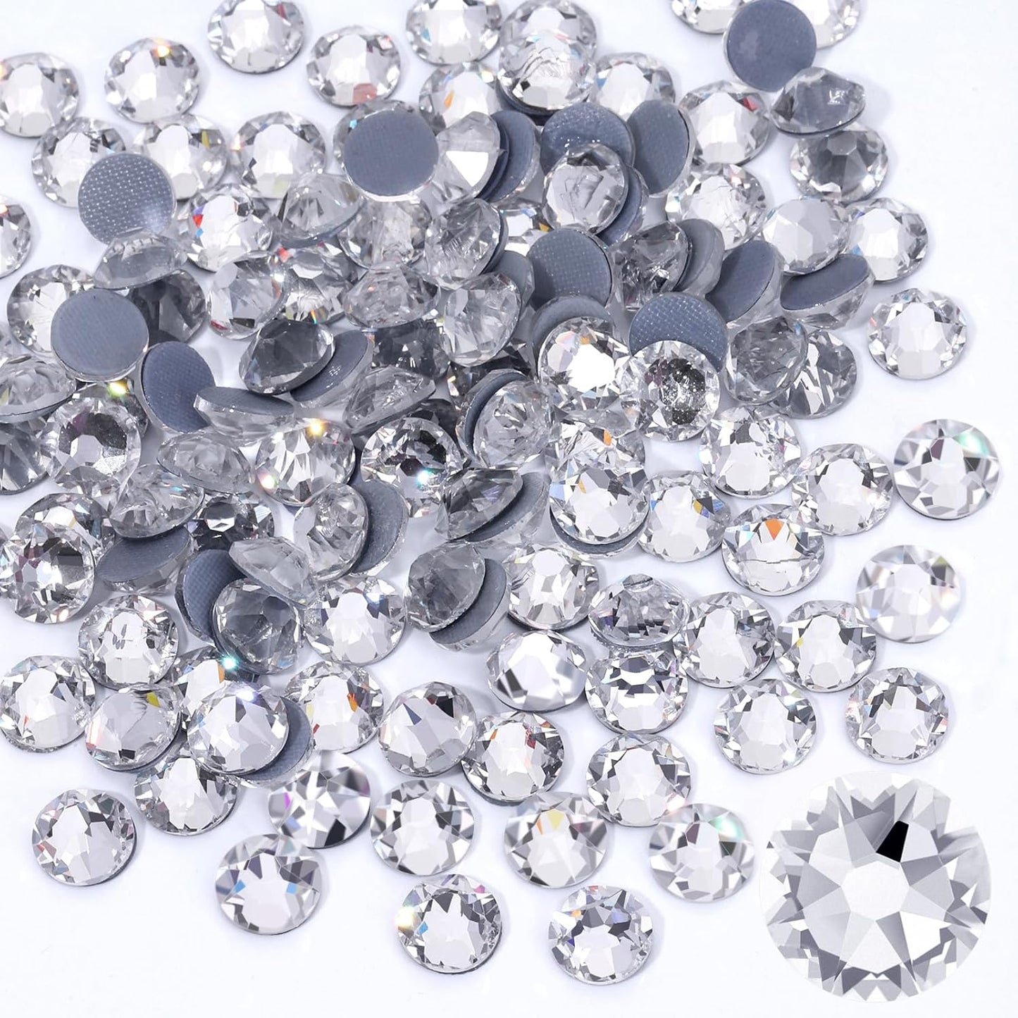 Hotfix Rhinestones - 144pcs Crystal AB Round Iron-On Gems for Fabric Crafting | SS40 (8.3-8.6mm)