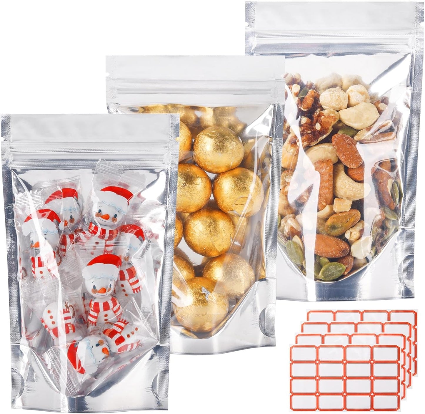 Mylar Bags for Food Storage - Resealable 100 Pack | Silver 3x6 Inches