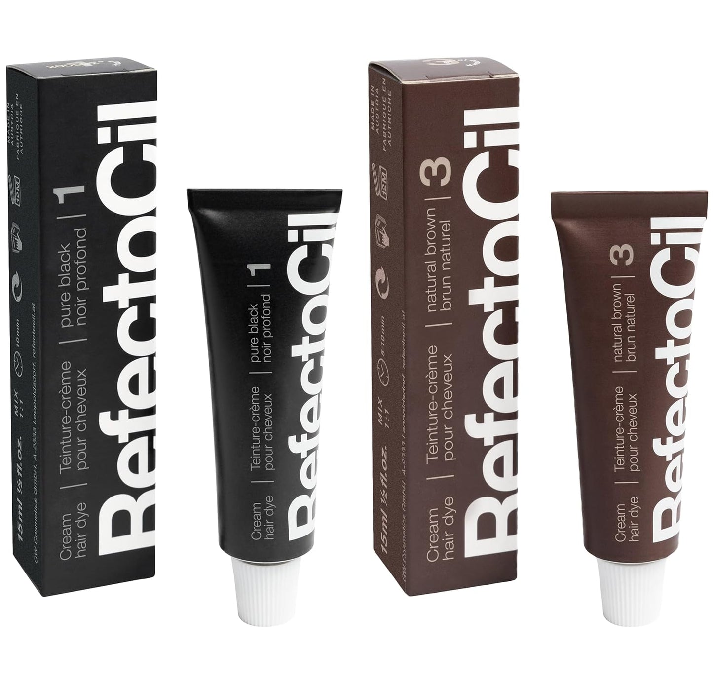 RefectoCil Cream Hair Dye 2-Pack | Professional Long-Lasting Hair Tint in Rich Shades