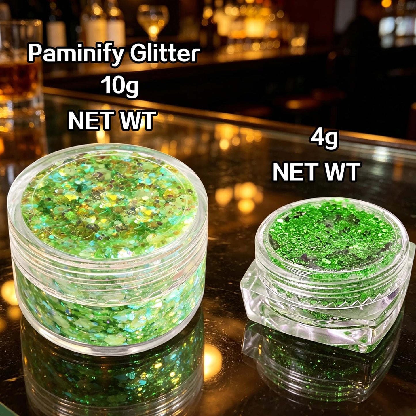 Paminify 4 PCS Glow Face Body Glitter Gel,Rave Accessories Outfits for Women,Glow in the Dark Neon Hair Glitter for Kids,Halloween Carnival Festival Essentials UV Black Light