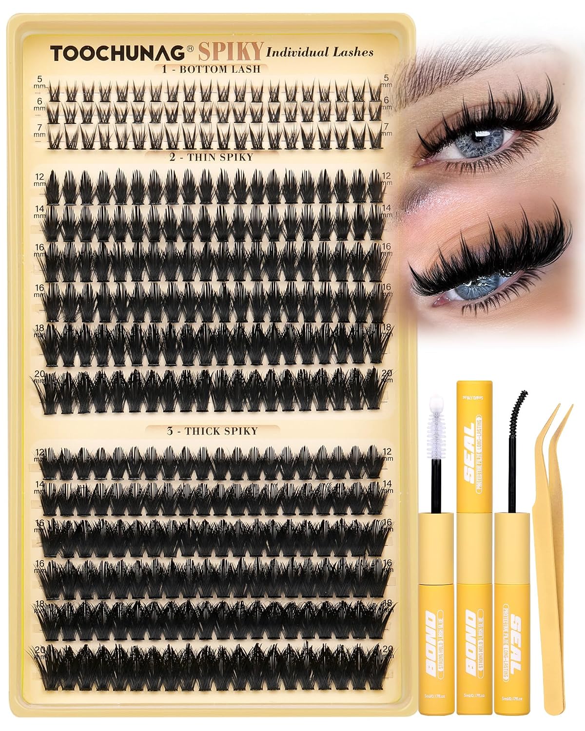 Spiky Manga Lash Clusters - 300pcs Anime Eyelash Extensions | 12-20mm Fairy Lashes for DIY Volume 80D/100D