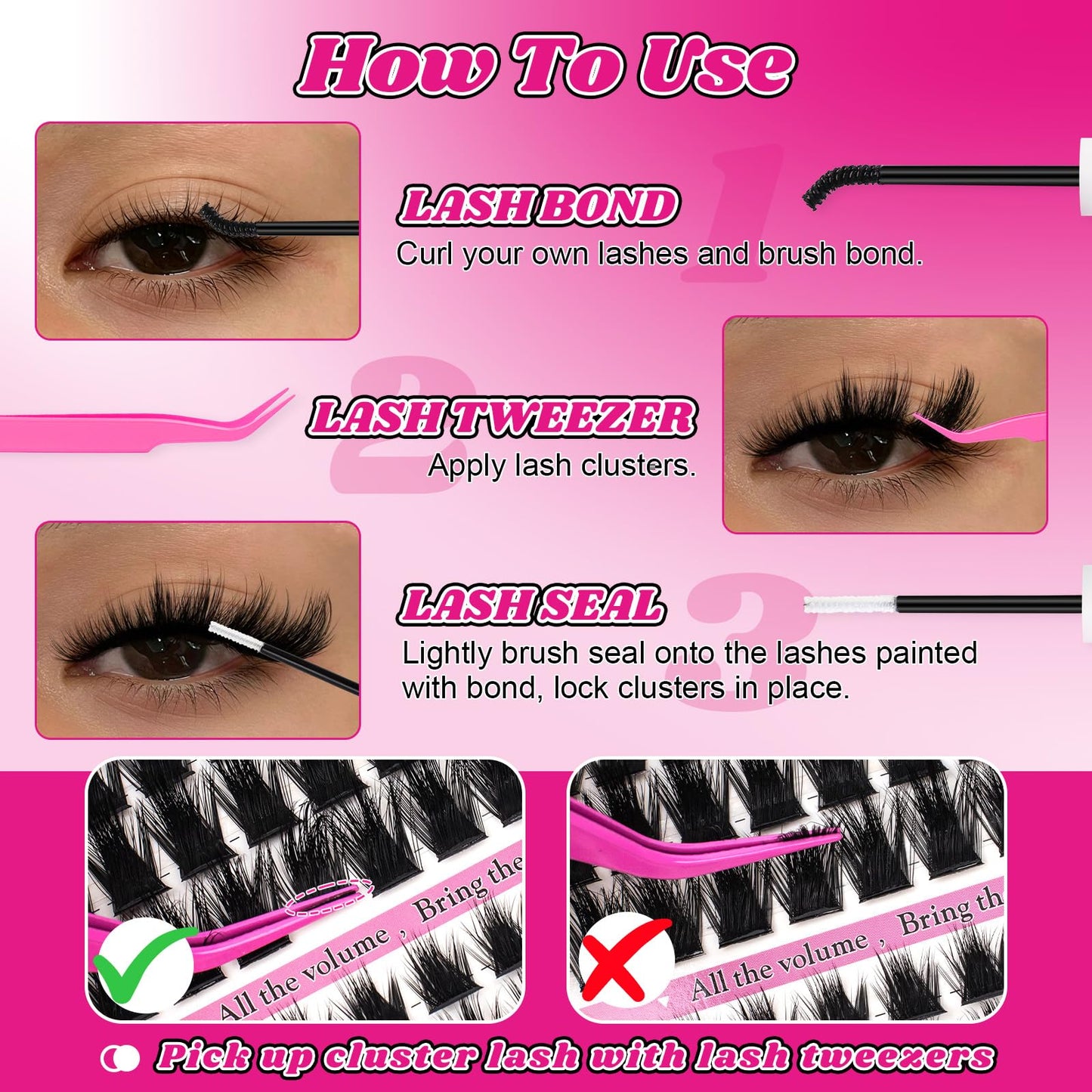 Rozen Lash Clusters Kit with Spikes Manga Wispy Eyelash Clusters Bottom Lashes 10-18mm Fairy Anime Individual Lashes Fluffy Lash Extension Kit Waterproof Bond and Seal Volume Eyelashes by MilyBest
