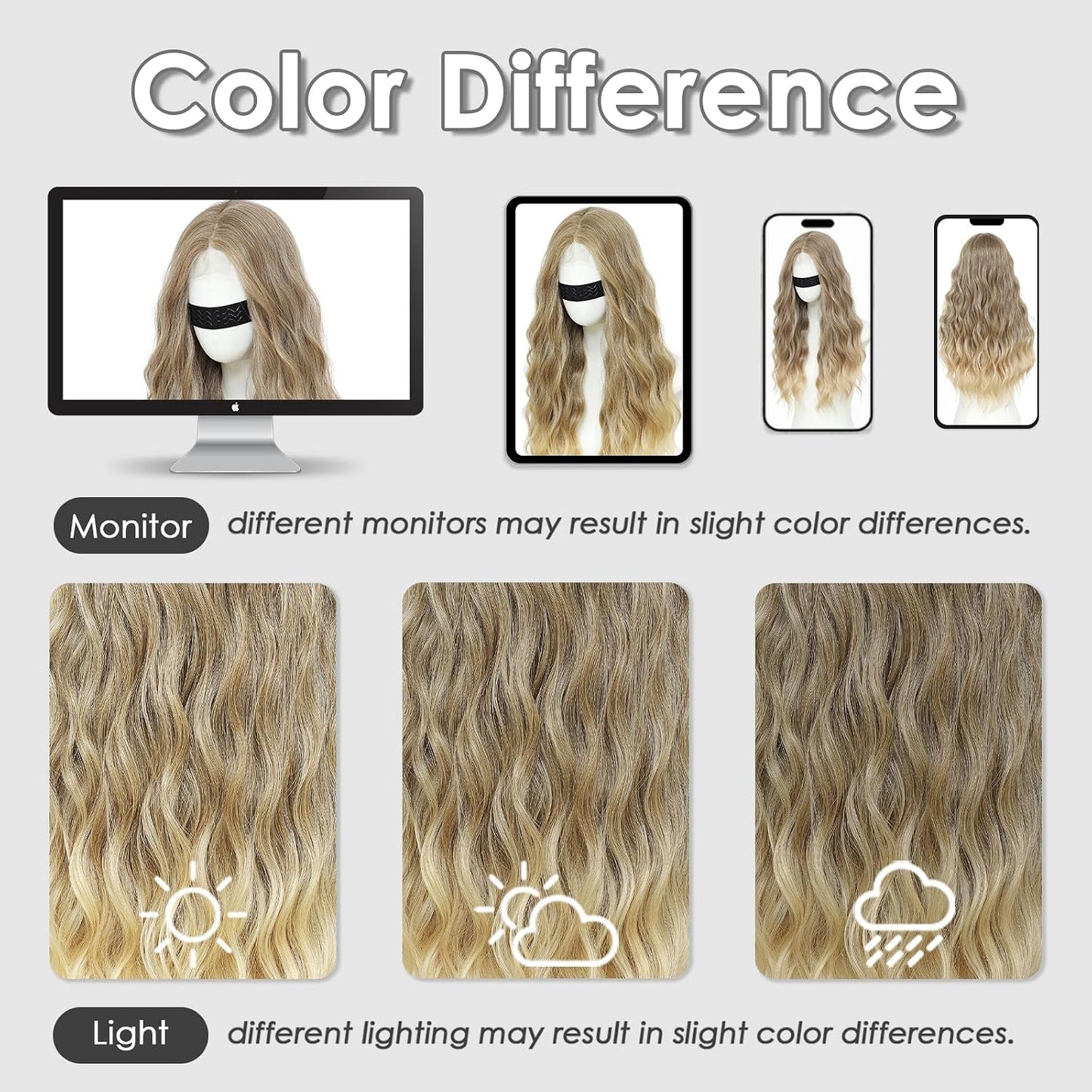 Ombre Blonde Wigs for Women - 26 Inch Long Wavy Synthetic Lace Front Wig | Heat Resistant for Daily & Party Wear