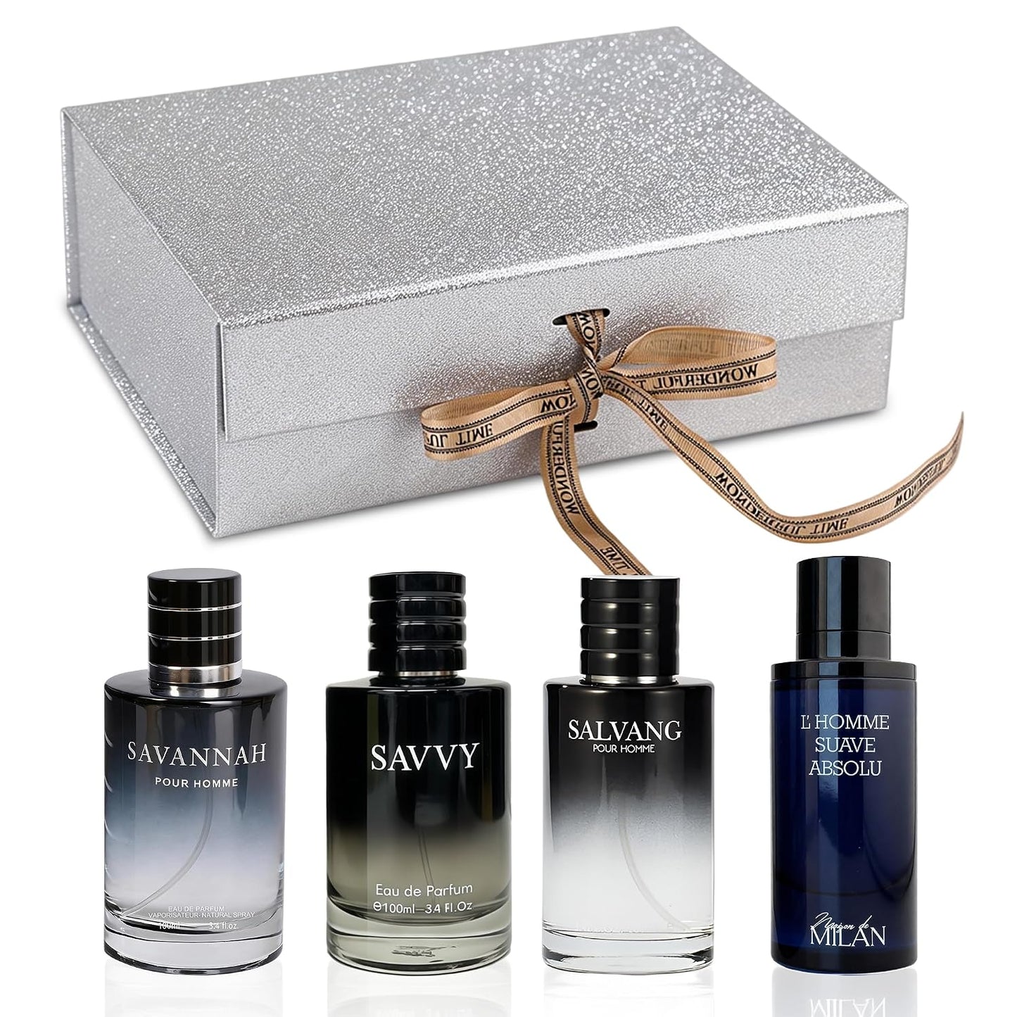 Men's Cologne Gift Set - Luxury Fragrance Collection in Premium Box | Perfect Valentine's Day Gift - 4 x 3.4 FL oz