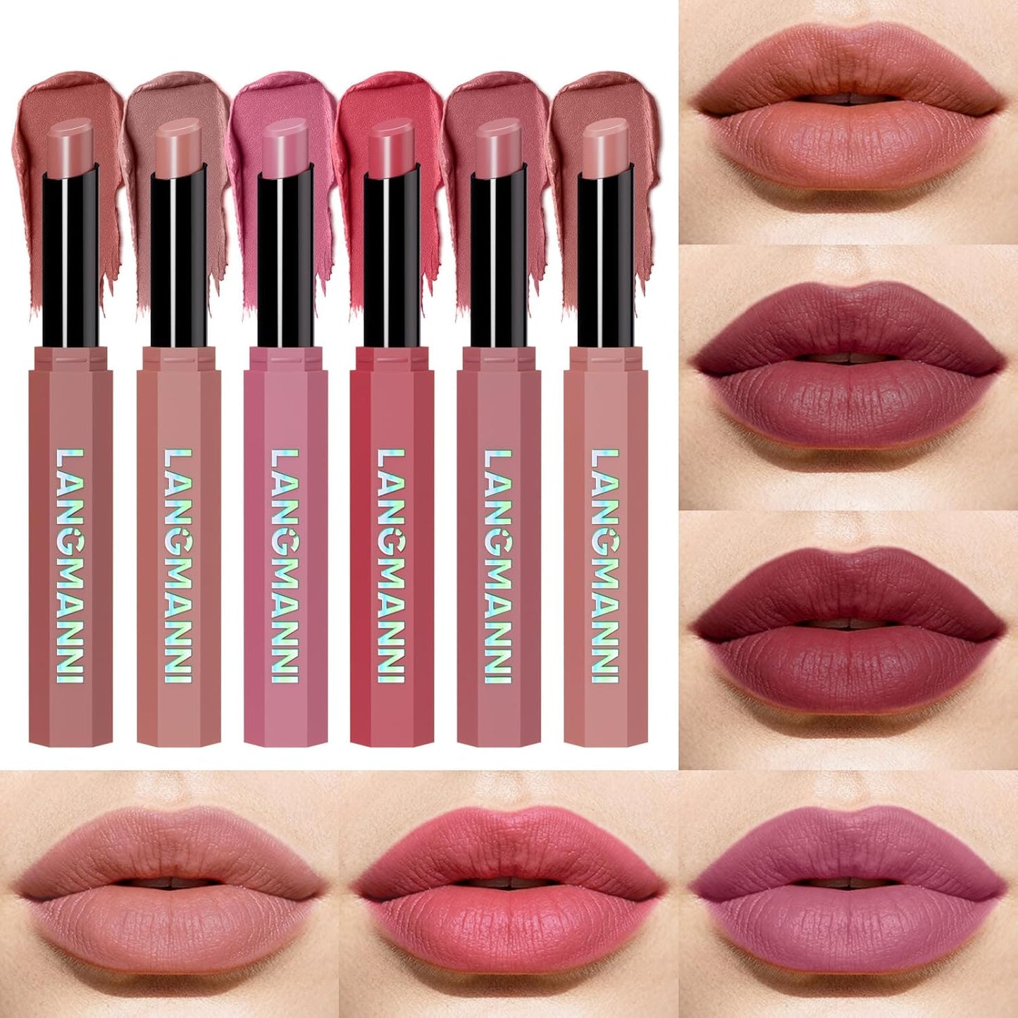 Matte Liquid Lipstick Set - 12Pcs Velvety Nude Lip Stain & Liner | Waterproof Long Wear Makeup Gift Set