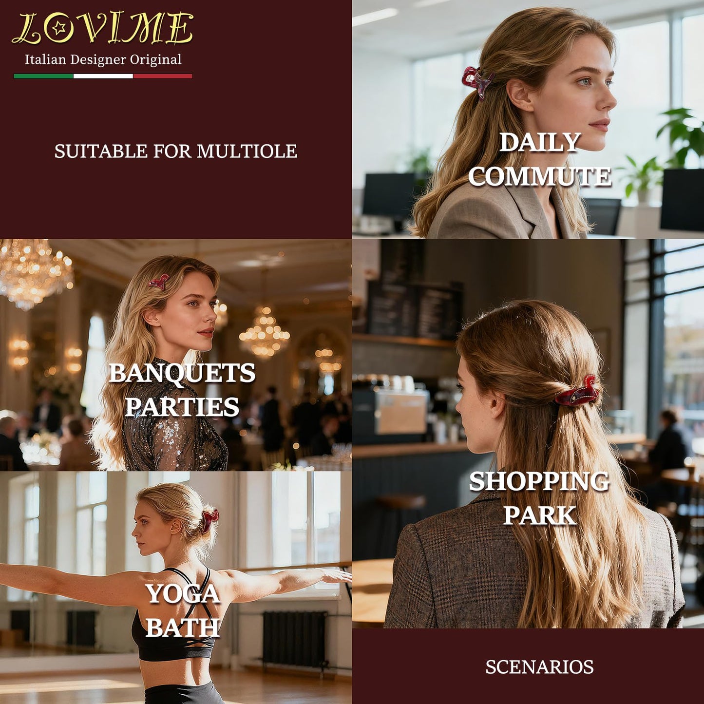 LOVIME Red Hair Clips for Women Premium, Small Hair Barrettes for Women Thin Hair, French Hair Barrettes No Slip for Birthday Gifts for Mom with Gift Box