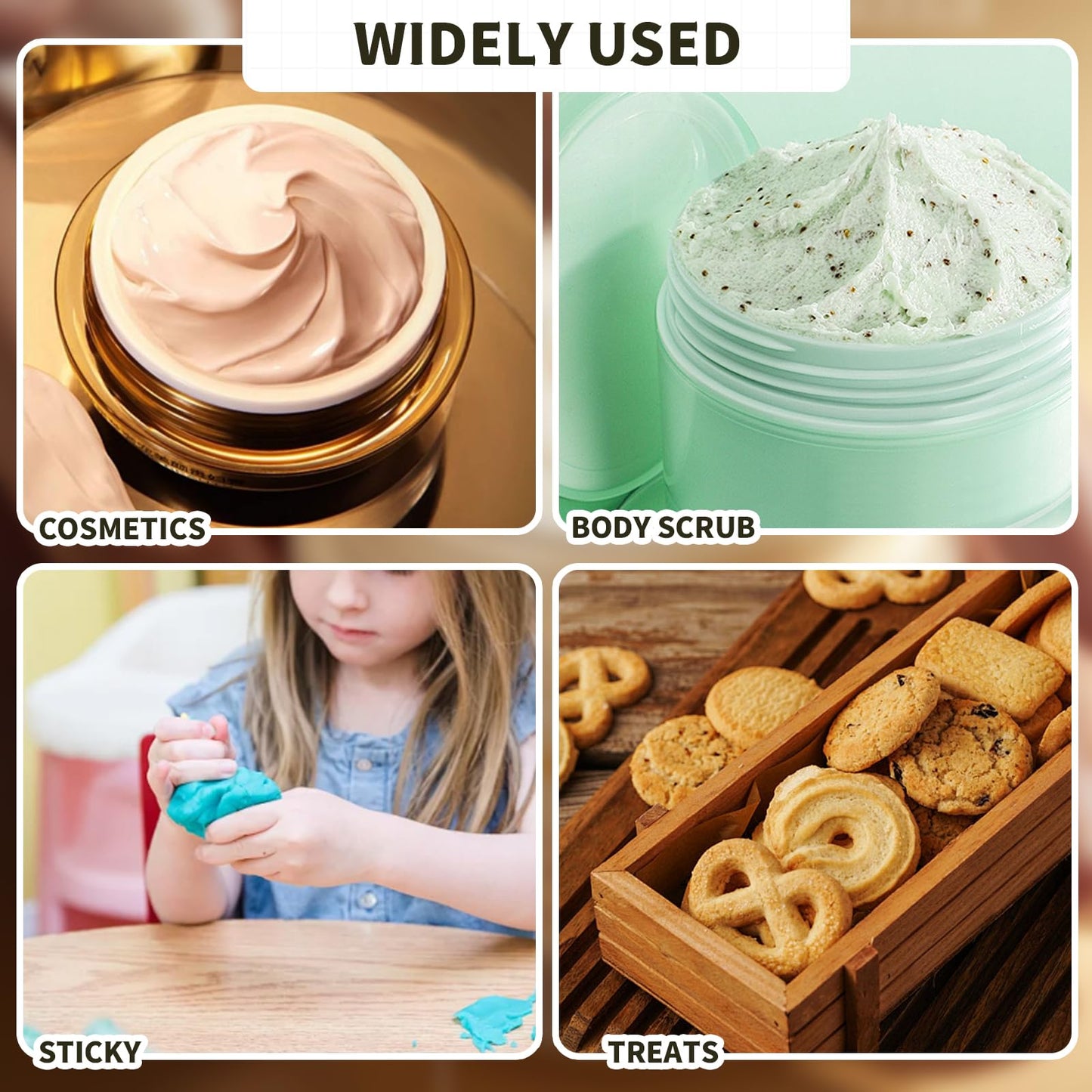 8 oz Plastic Container Jars with Labels, 6 Pcs Empty Round Cosmetic Containers with Black Lid for Cream, Body Butter, Makeup, Travel Samples (Amber)