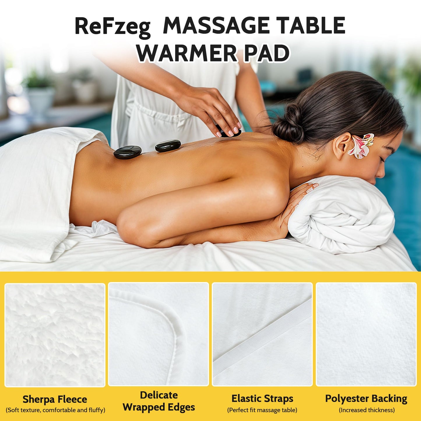 Massage Table Warmer Heating Pad Professional SPA Massage Bed Warmer 9 Hours Timer, 9 Heat Settings, Overheat Protection for Massage Bed & Spa, Thickened & Soft Fleece, 30" x 71"