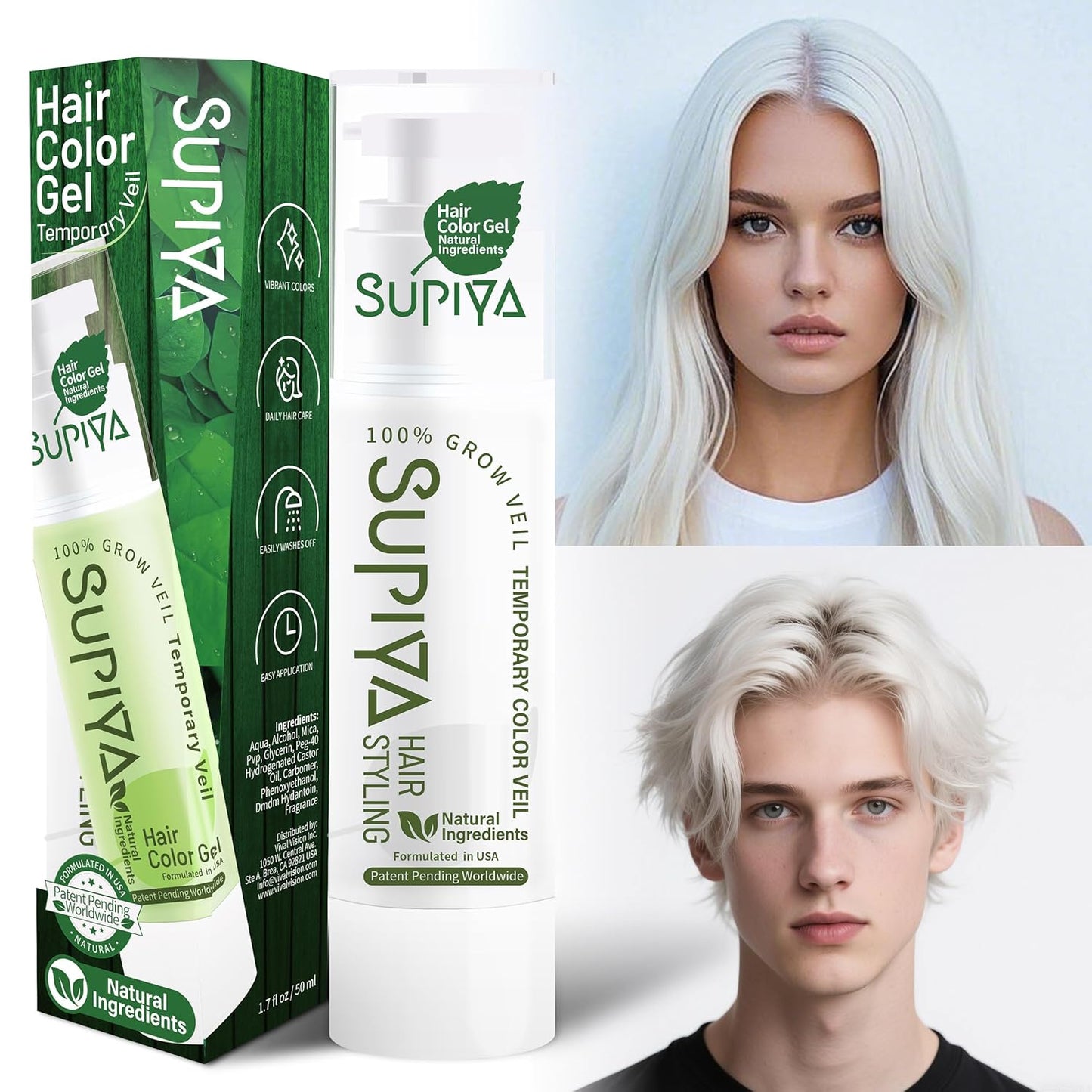 Temporary Hair Color Serum - Washable Gel Dye for Kids & Adults | Green, Blue, Purple, Red - Instant DIY Hairstyle