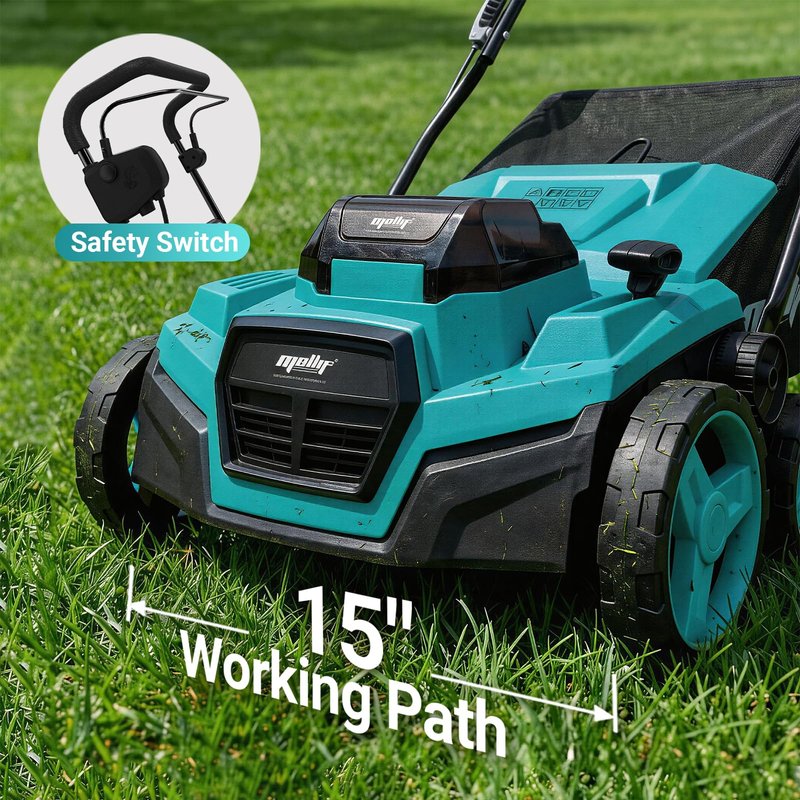 36V 15" Brushless Cordless Electric Dethatcher and Scarifier Compatible with Makita 18V Battery(Tool Only), w/12Gal Thatch Collection Bag, 5-Depth Adjustment, Quick-Fold, Walk Behind for Lawn Care