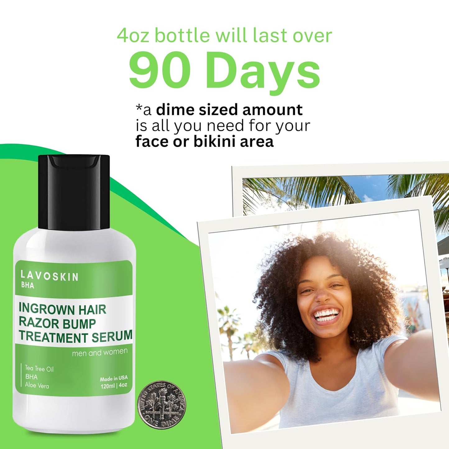 Ingrown Hair Treatment Gel - Salicylic Acid & Tea Tree Oil | Razor Bump Remover for Women