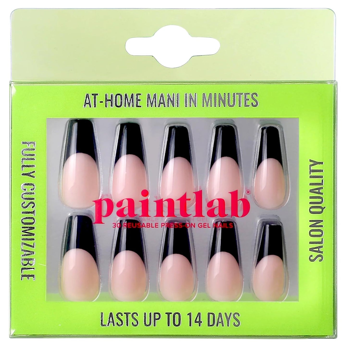 French Tip Press On Nails - Stiletto Fake Nails, 30 Nails in 15 Sizes, Reusable Salon Quality | Easy Application