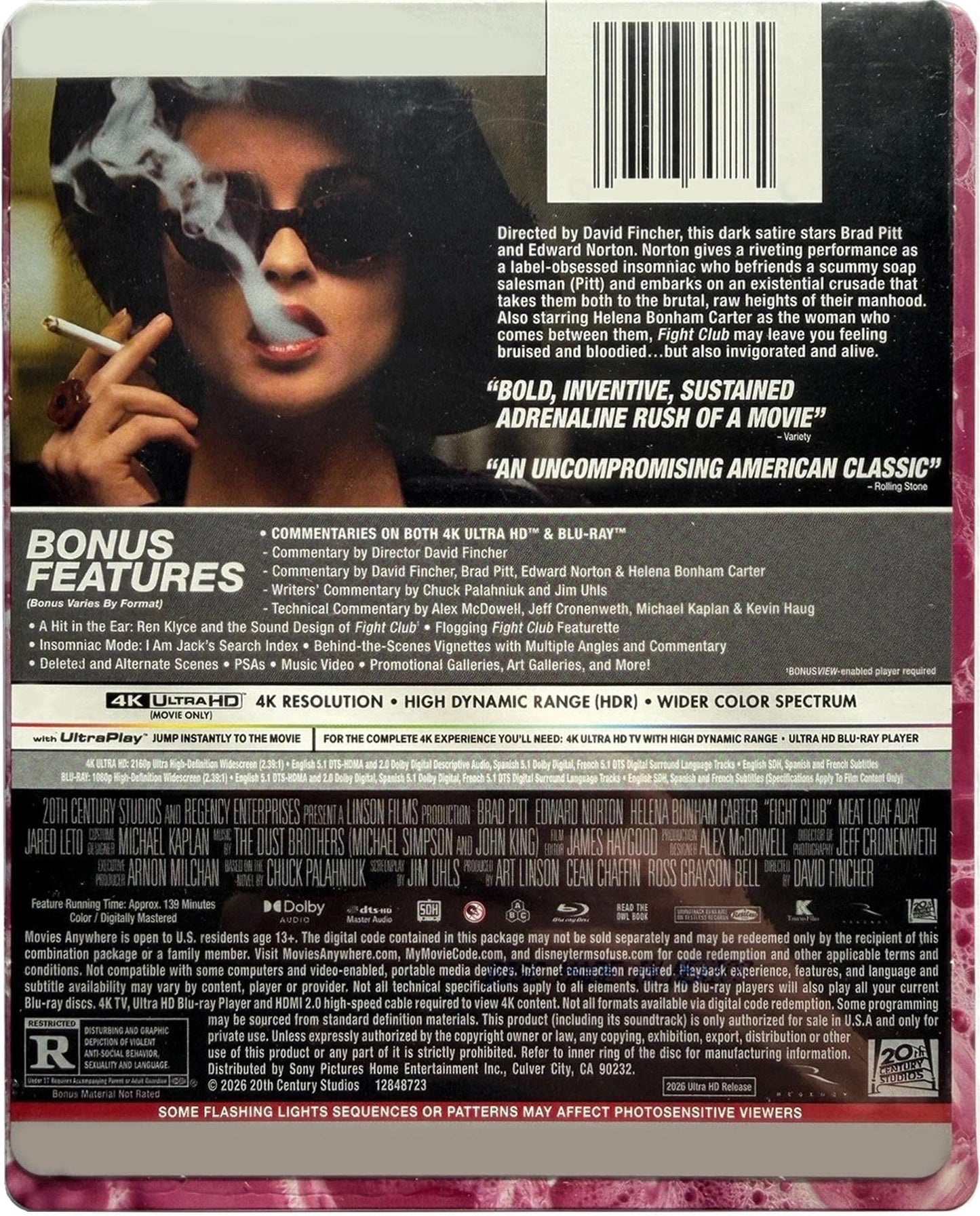 Fight Club (Limited Edition, SteelBook) [Bonus Features] [4K UHD + Blu-ray] [Region Free]