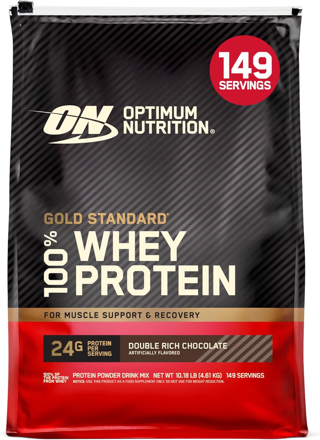Optimum Nutrition Whey Protein Powder - Double Rich Chocolate Flavor | 1.98 lb Size