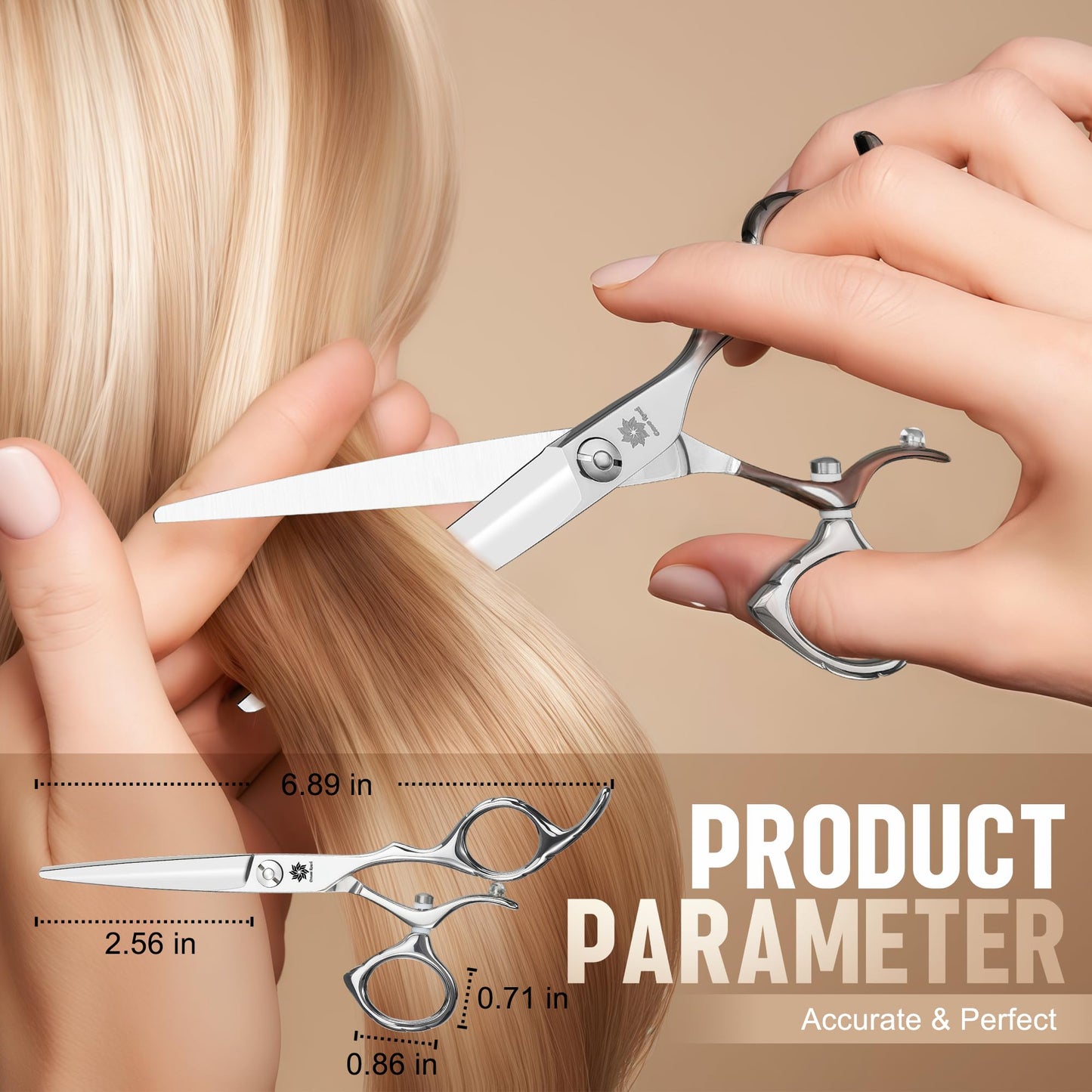 Dream Reach Swivel Thumb Shears - 360° Swivel Thumb Ring Hair Cutting Scissors Professional Razor Edge Japanese 440C Stainless Steel Silver