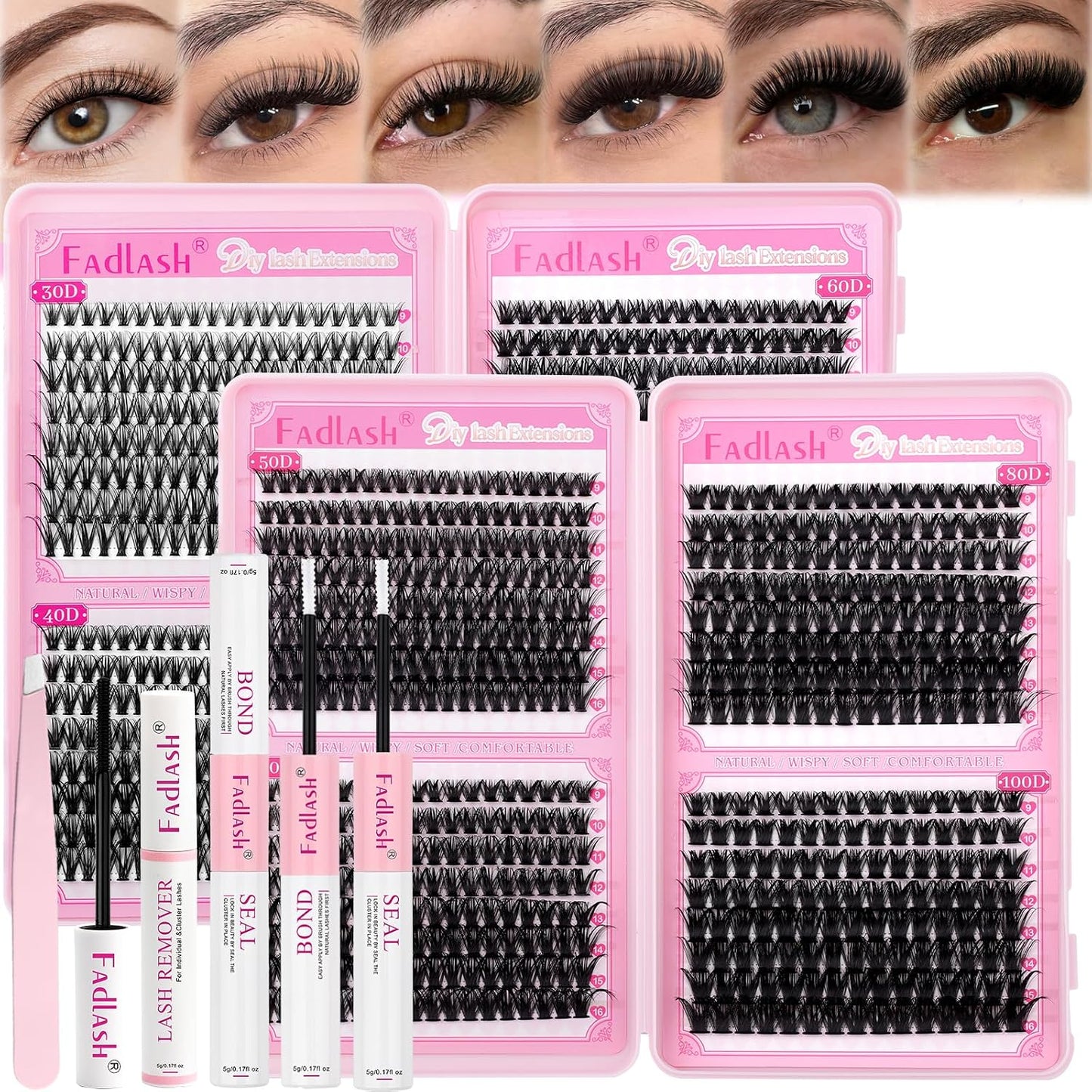 Eyelash Clusters - 80D & 100D D Curl Individual Lashes | 496PCS DIY Extensions 12-18mm