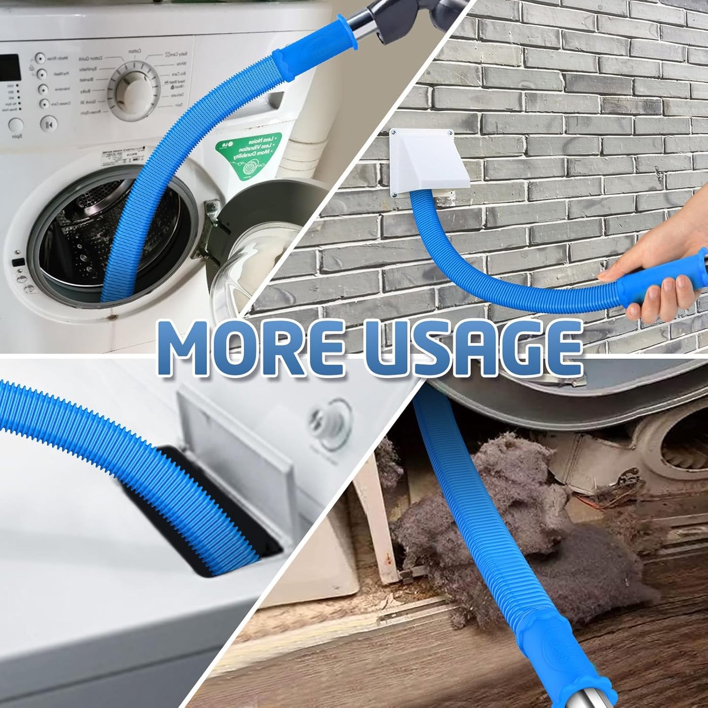 PetOde Dryer Vent Cleaner Kit - 2-Piece Vacuum Attachment for Lint Removal | Universal Connector