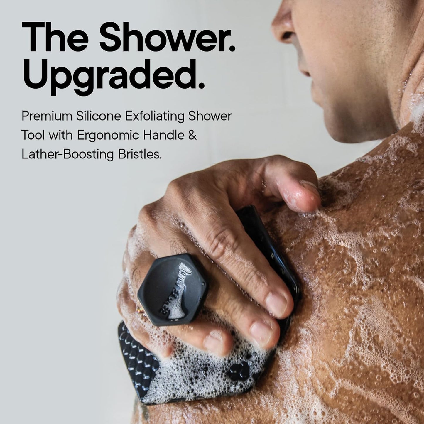 Premium Silicone Body Scrubber 2.0 - Hygienic Exfoliating Shower Scrubber for Sensitive Skin | Quick Drying & Long-Lasting - Charcoal