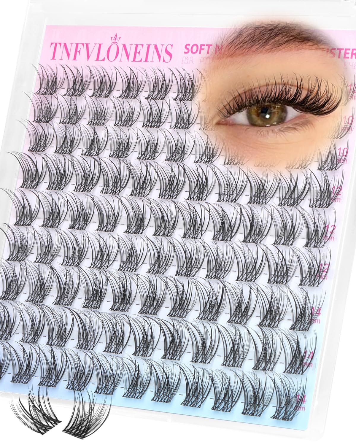 Spider Lash Clusters - Wispy Fluffy Eyelash Extensions for Natural Look | Clear Band Individual Lashes