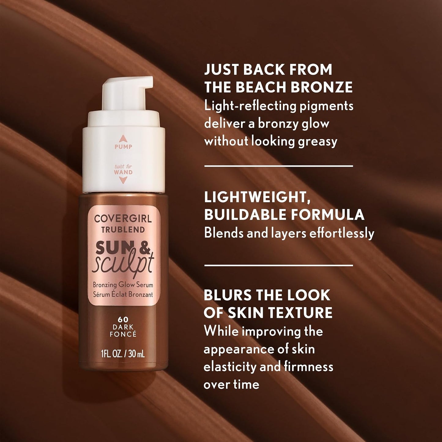 COVERGIRL TruBlend Bronzing Glow Serum - Buildable Radiant Finish | 30 Light Medium