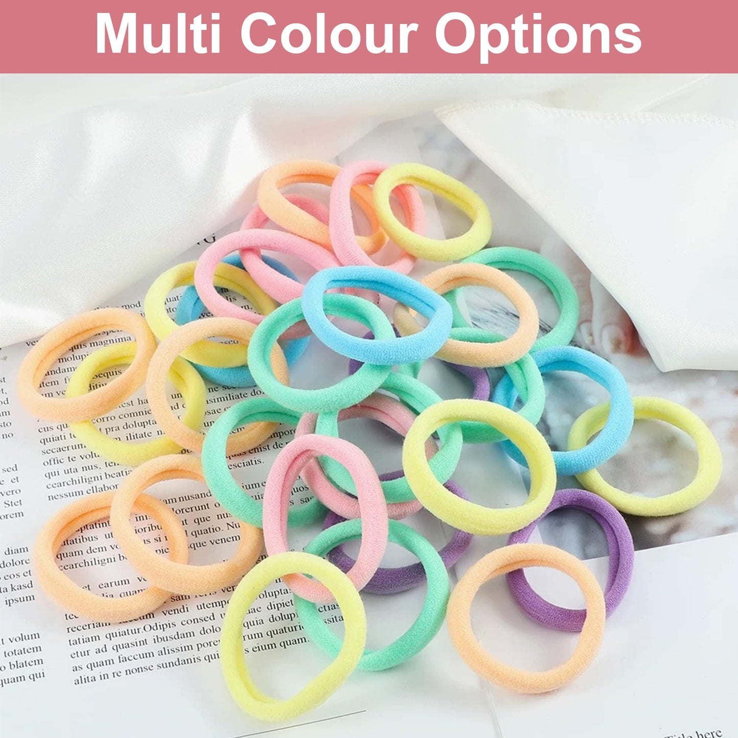 20Pcs Elastic Hair Ties, Thick Seamless Hair Bands No Damage Soft Ponytail Holders Hair Accessories for Girls Women, Neutral-candy color