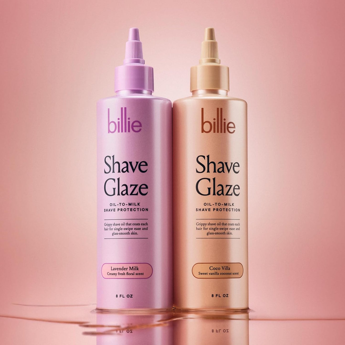 Billie Shave Glaze - Shaving Oil for Smooth Skin - Oil-to-Milk Protection | Coco Villa Scent - 8oz