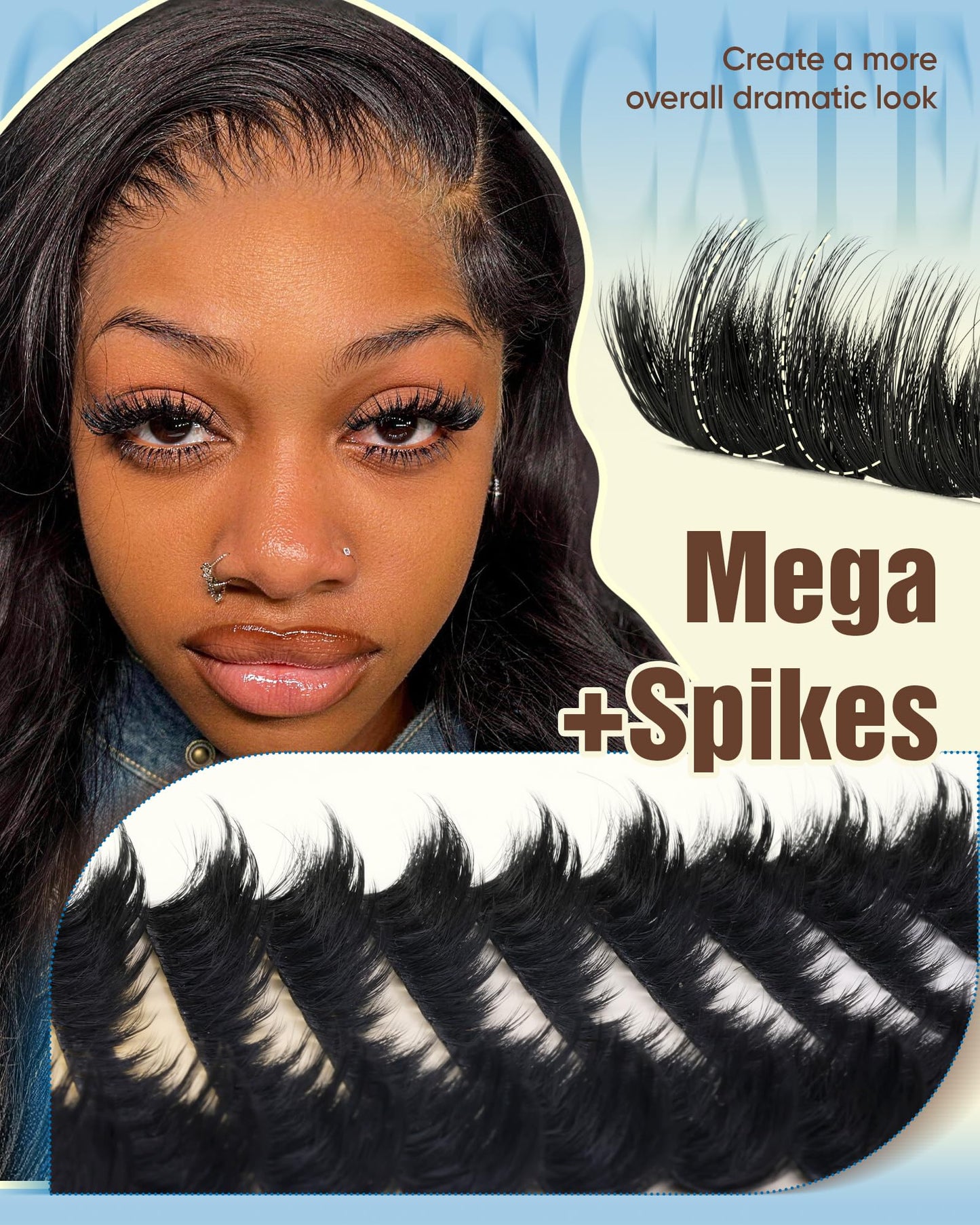CORUSCATE Lash Clusters Spikes Eyelash Clusters Mink Volume Cat Eye Lashes
