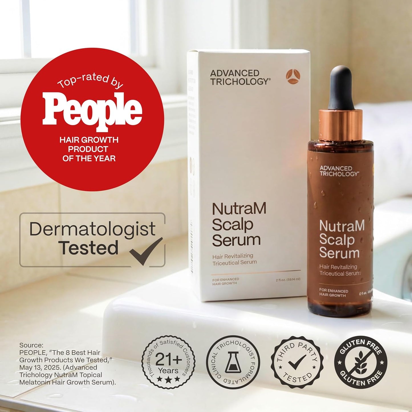 NutraM™ Hair Growth Serum - DHT Blocker for Thinning Hair | Dermatologist Tested, 20 Years of Experience