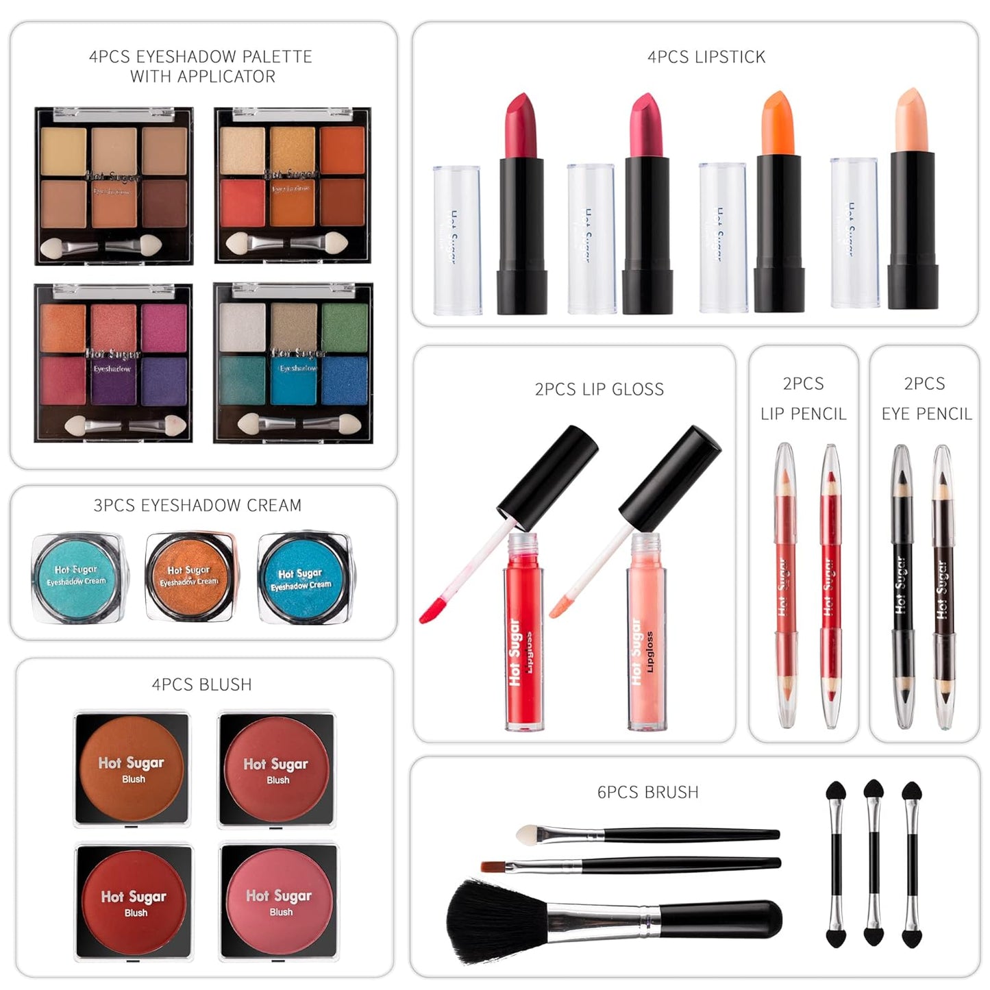 All In One Makeup Set for Teen Girls - Full Beginner Kit with Eye Shadow, Blush, Lip Gloss & More | Pink Heart