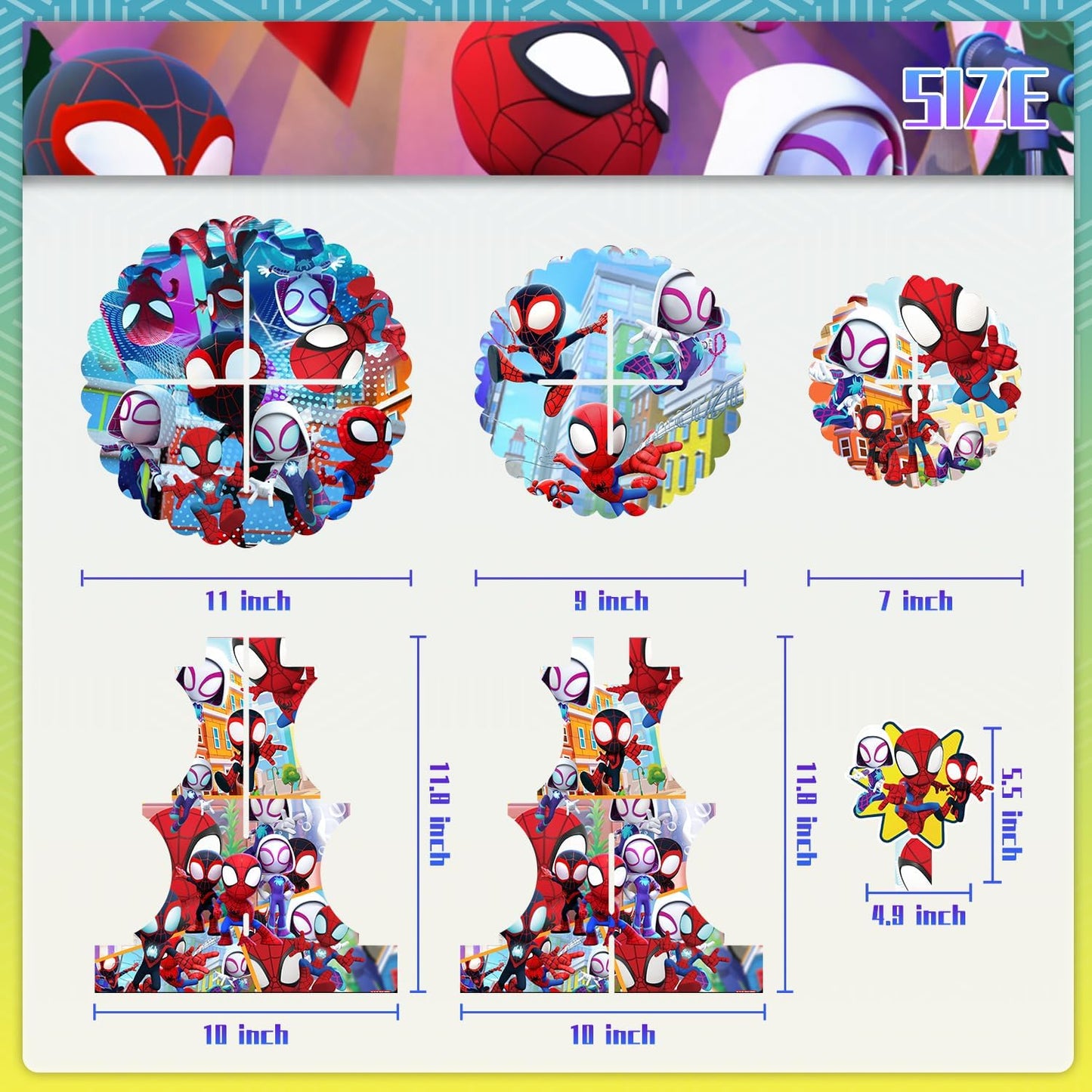 Spider-Themed Party Supplies - 3-Tier Cupcake Stand for Halloween Birthday Decor | Fun Spider Design