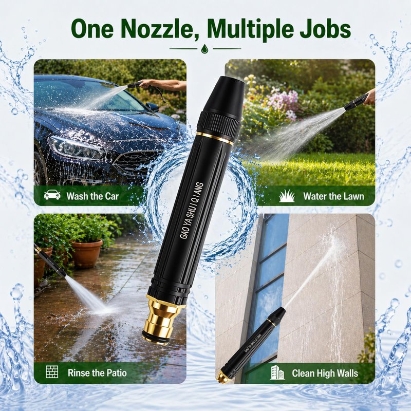 2026 New Home High-Pressure Car Wash Water Gun, Garden Hose Nozzle High Pressure Powerful Cleaning Spray Evenly, High Pressure Hose Nozzle (Pacifier Interface)