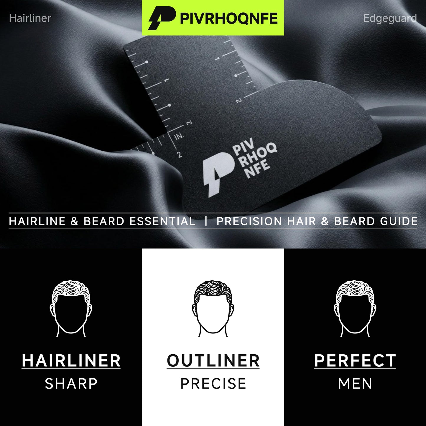Enhancement Card for Barbers – Hairline & Beard Lineup Tool with Measurement Guide