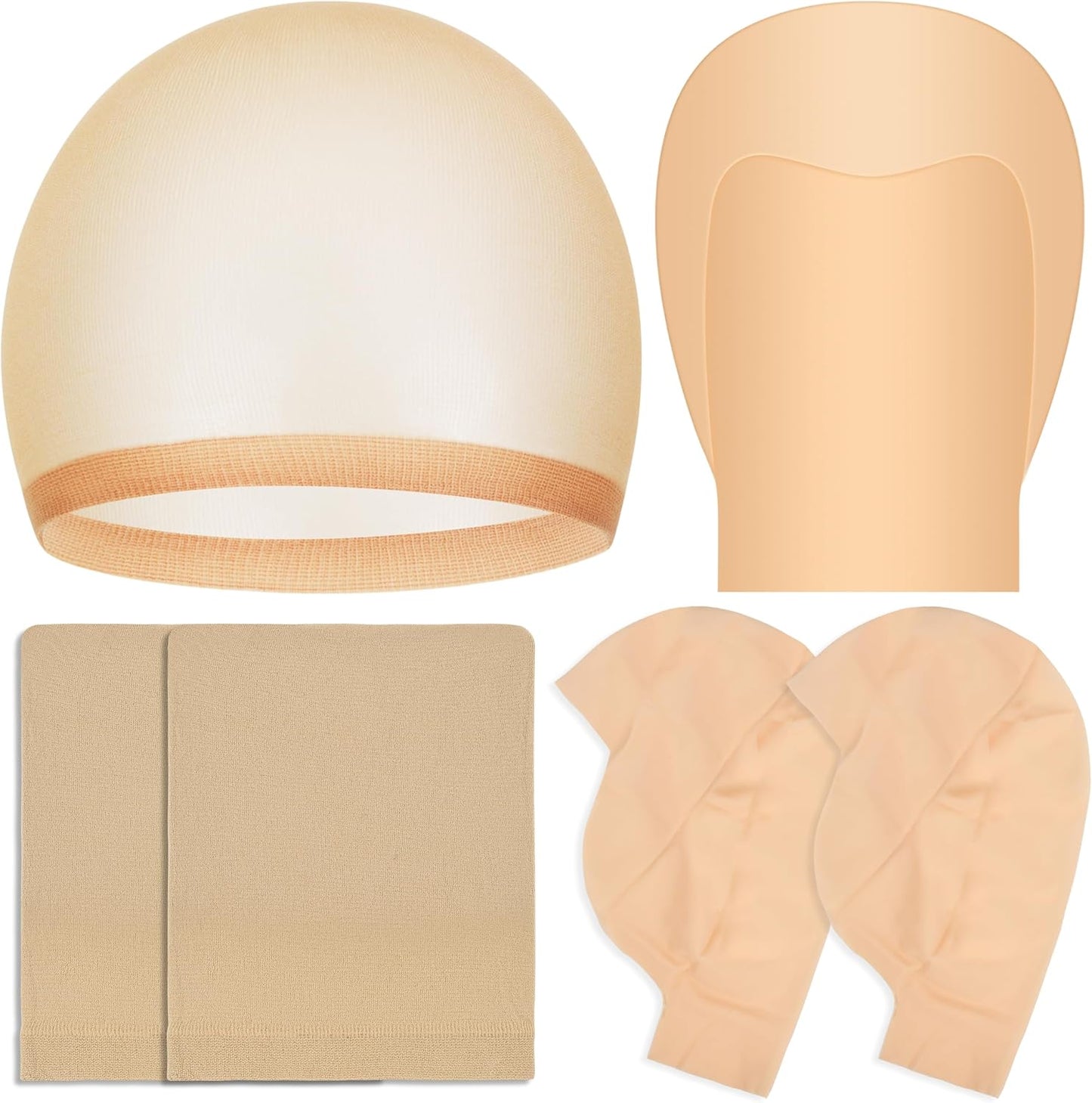 Halloween Bald Cap Set - 4Pcs Latex & Nylon Wig Caps for Adults | Perfect Costume Accessory for Cosplay & Parties
