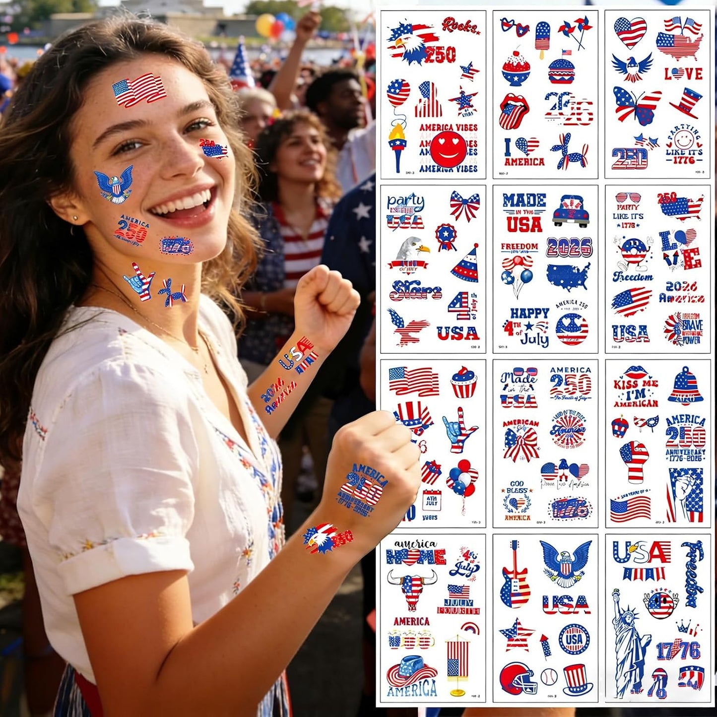 Soccer Temporary Tattoos - Waterproof Cartoon Face Stickers | 6 Fun Styles for Party Makeup