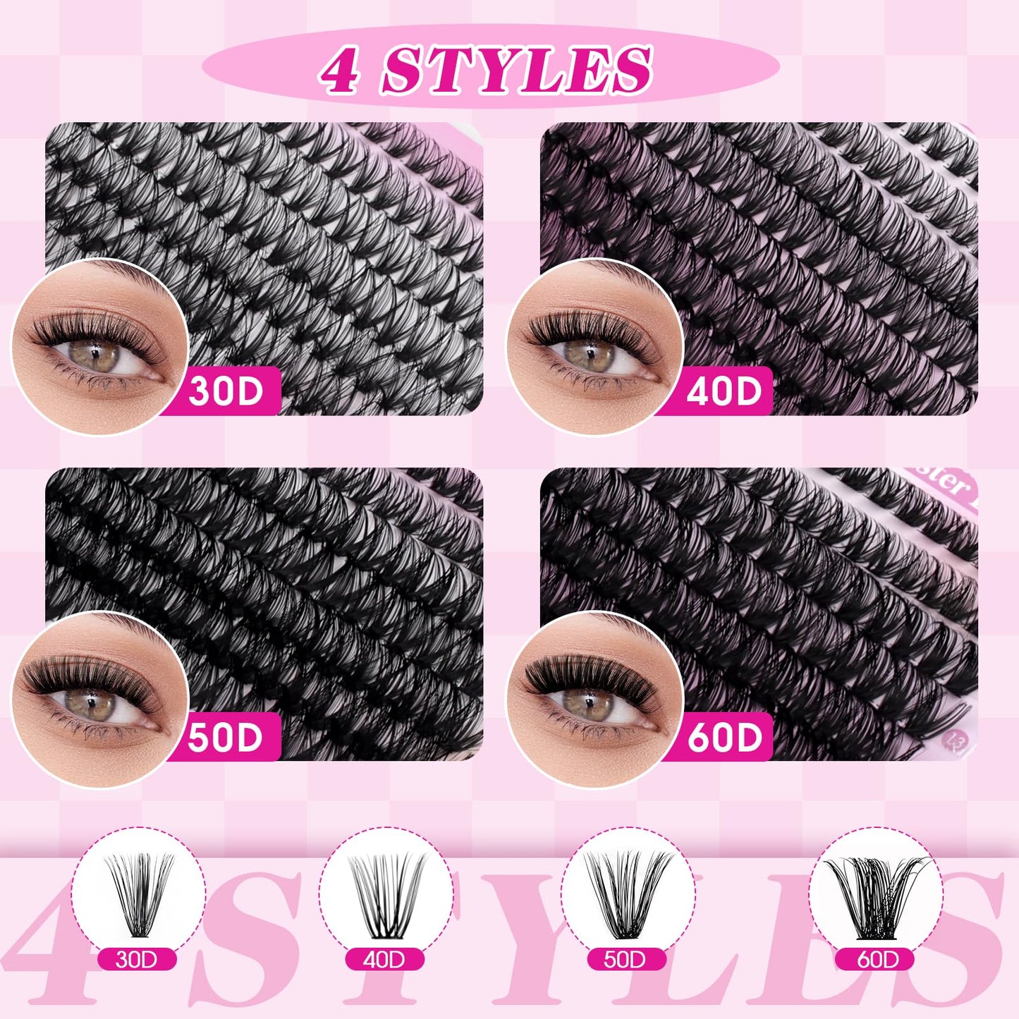 FADLASH Lash Clusters Natural Eyelash Extensions Kit