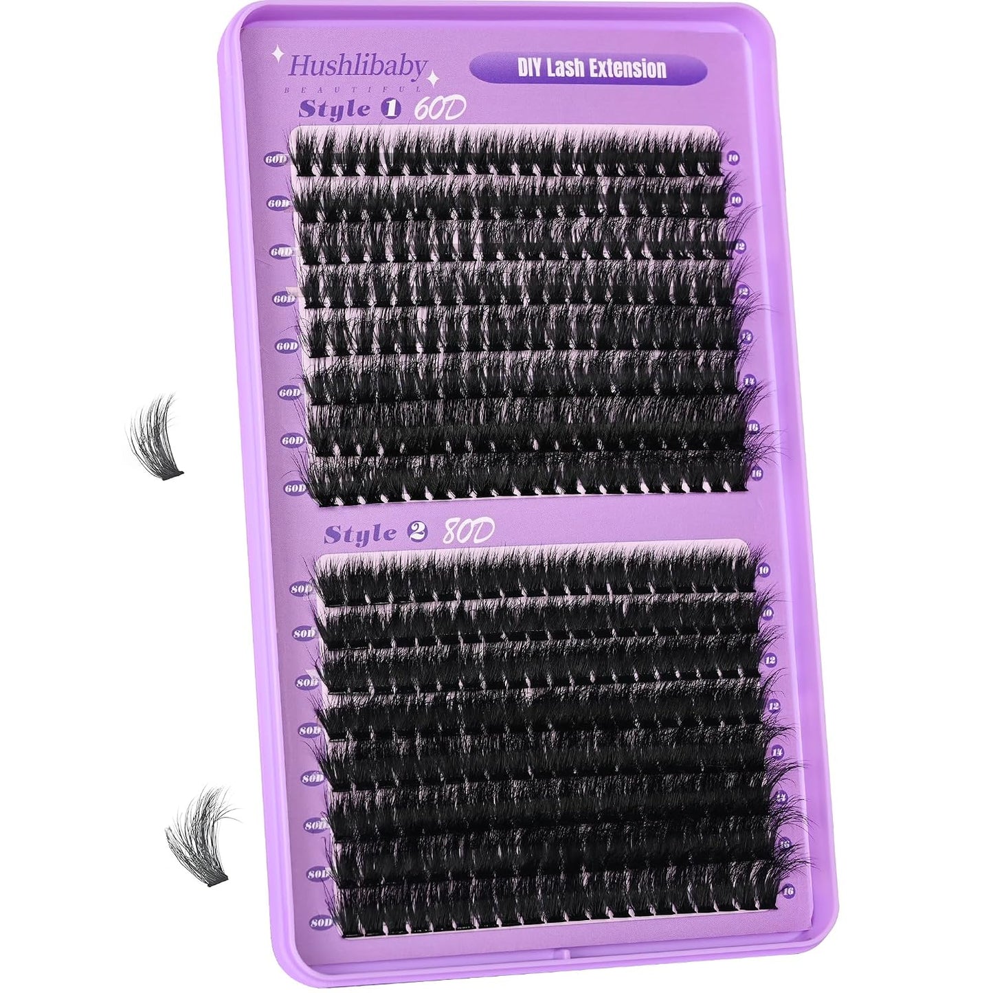 Lash Clusters - 100D & 200D Mega Thick Wispy Volume Lashes | 12-22mm, 280 Pcs Plant Fiber DIY Eyelash Extensions