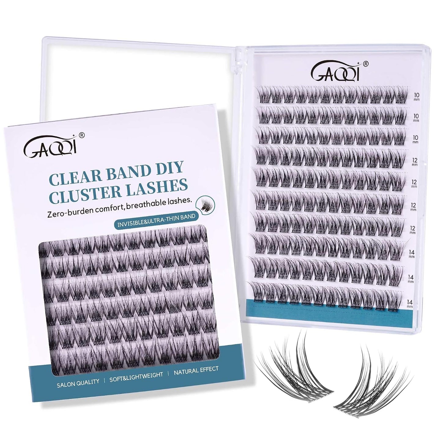 Natural Bottom Lash Clusters - DIY Clear Band Eyelashes for Soft, Comfortable Daily Wear | 5mm & 6mm, 48pcs
